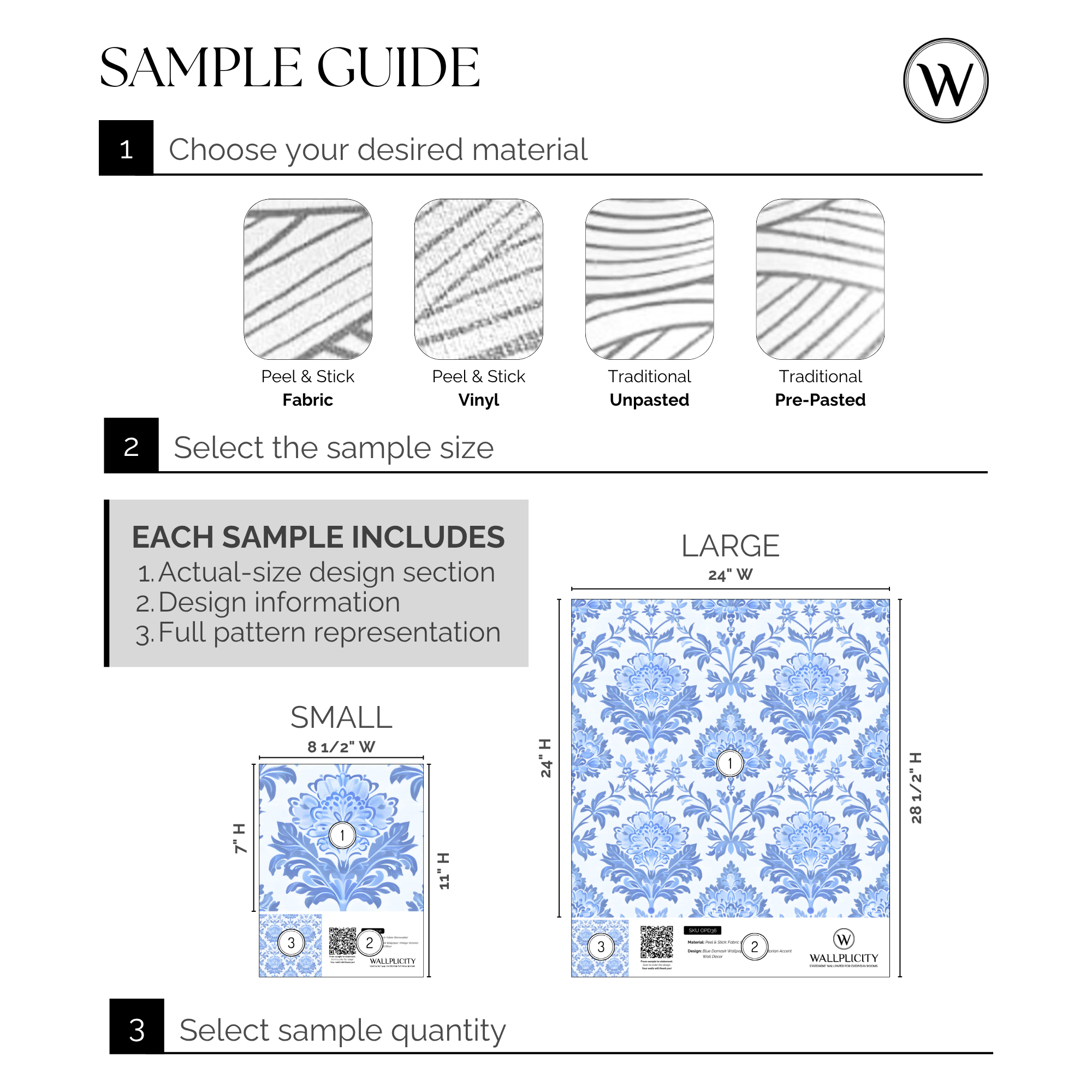 Windsor Damask wallpaper sample guide