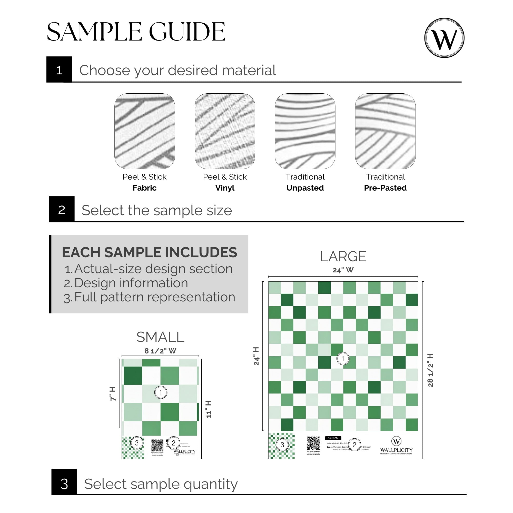 Sage Check wallpaper sample guide