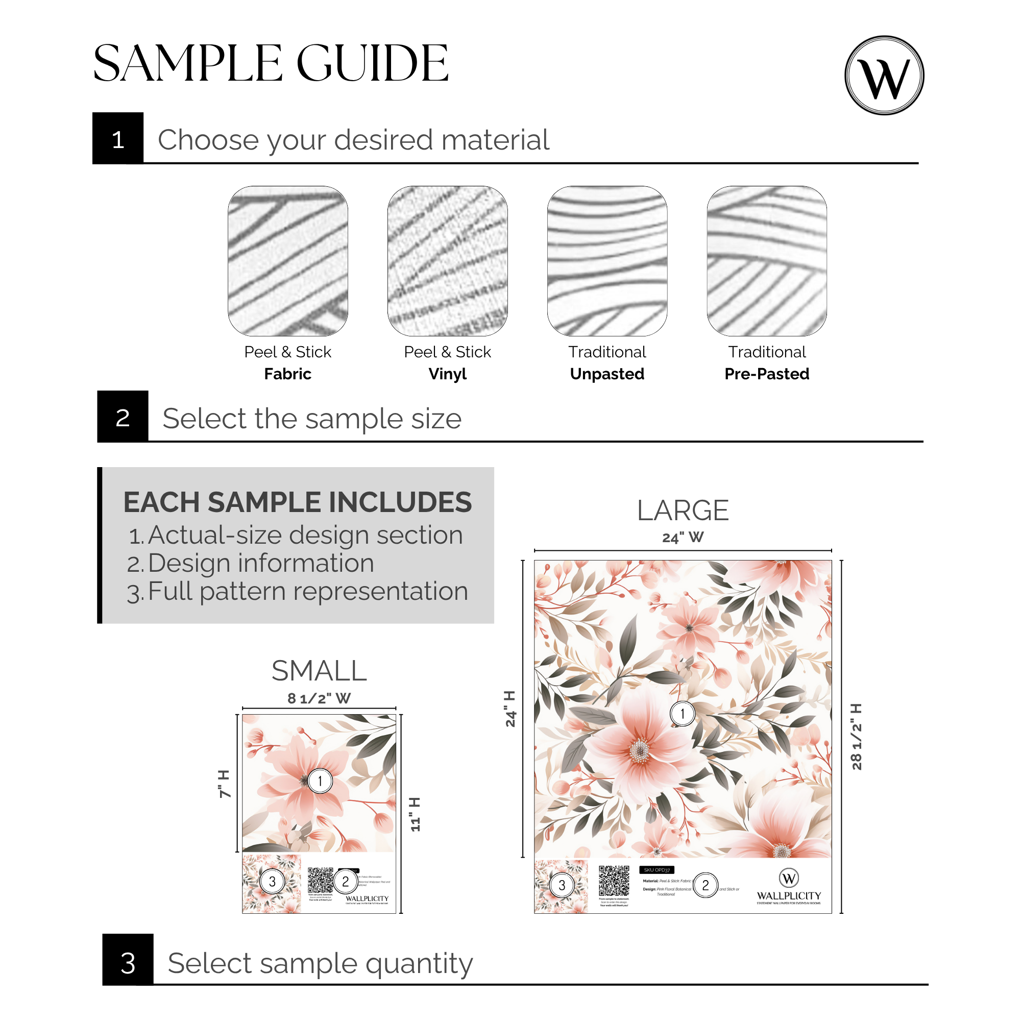 Blush Botanica wallpaper sample guide