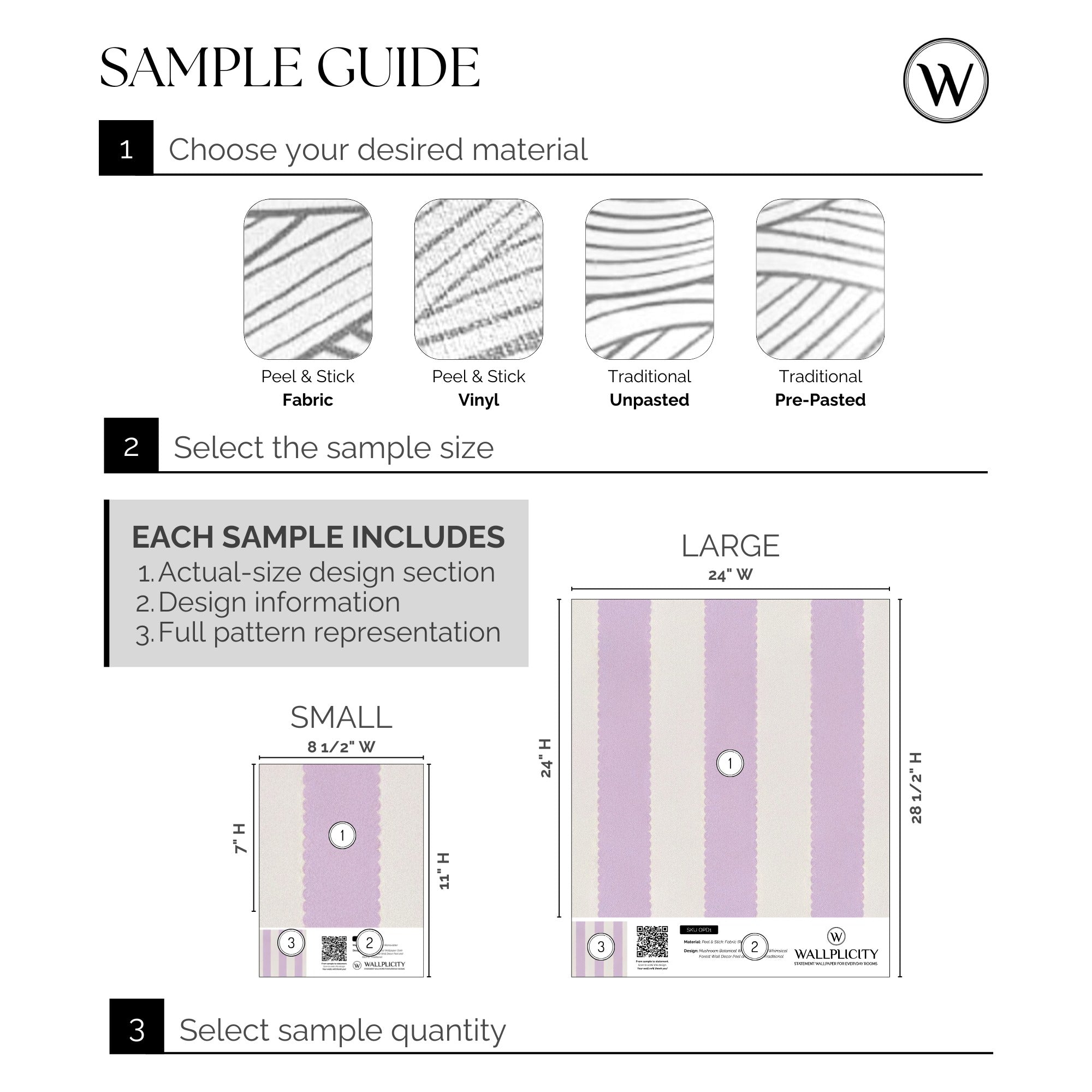 Lavender Scallop wallpaper sample guide