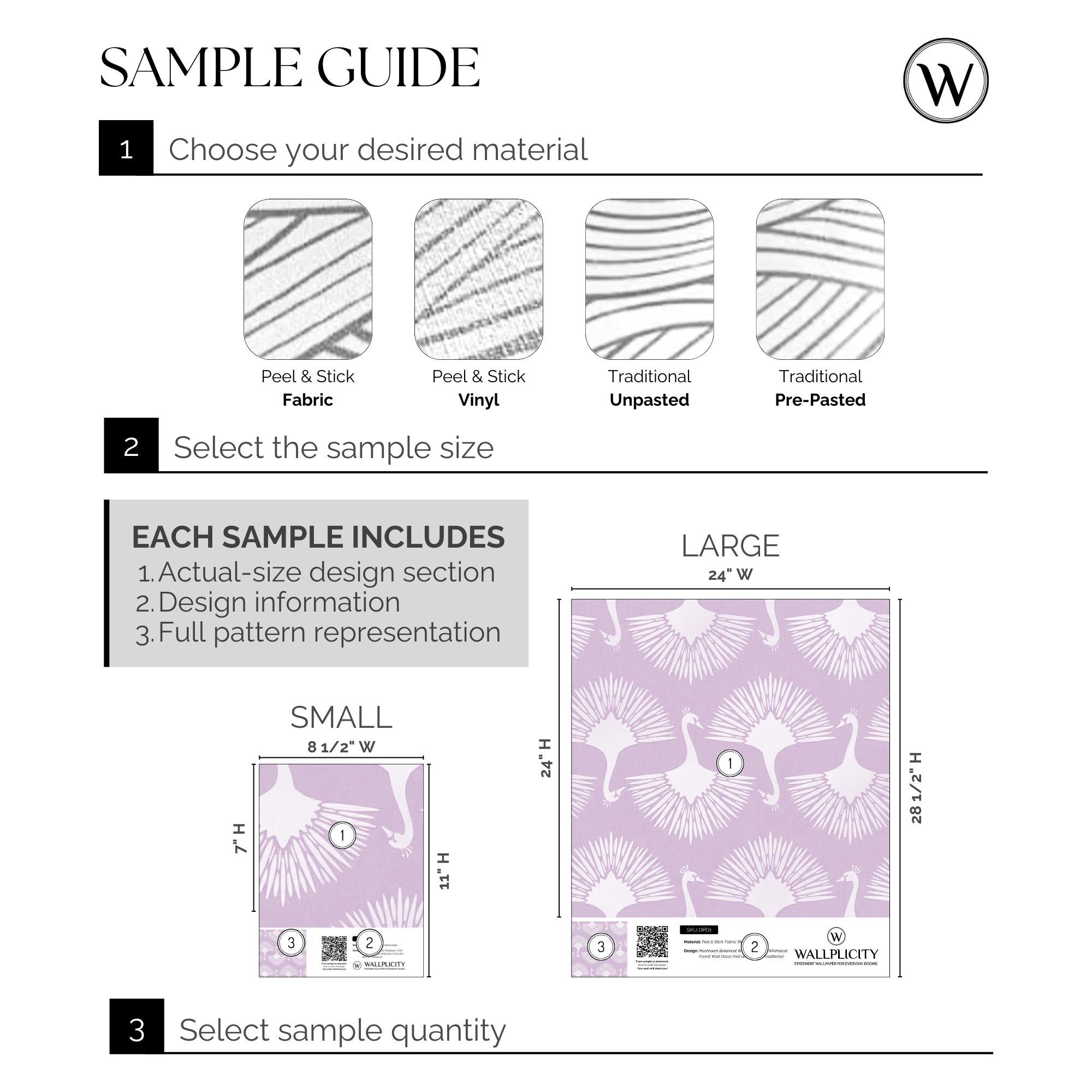 Lilac Plume wallpaper sample guide