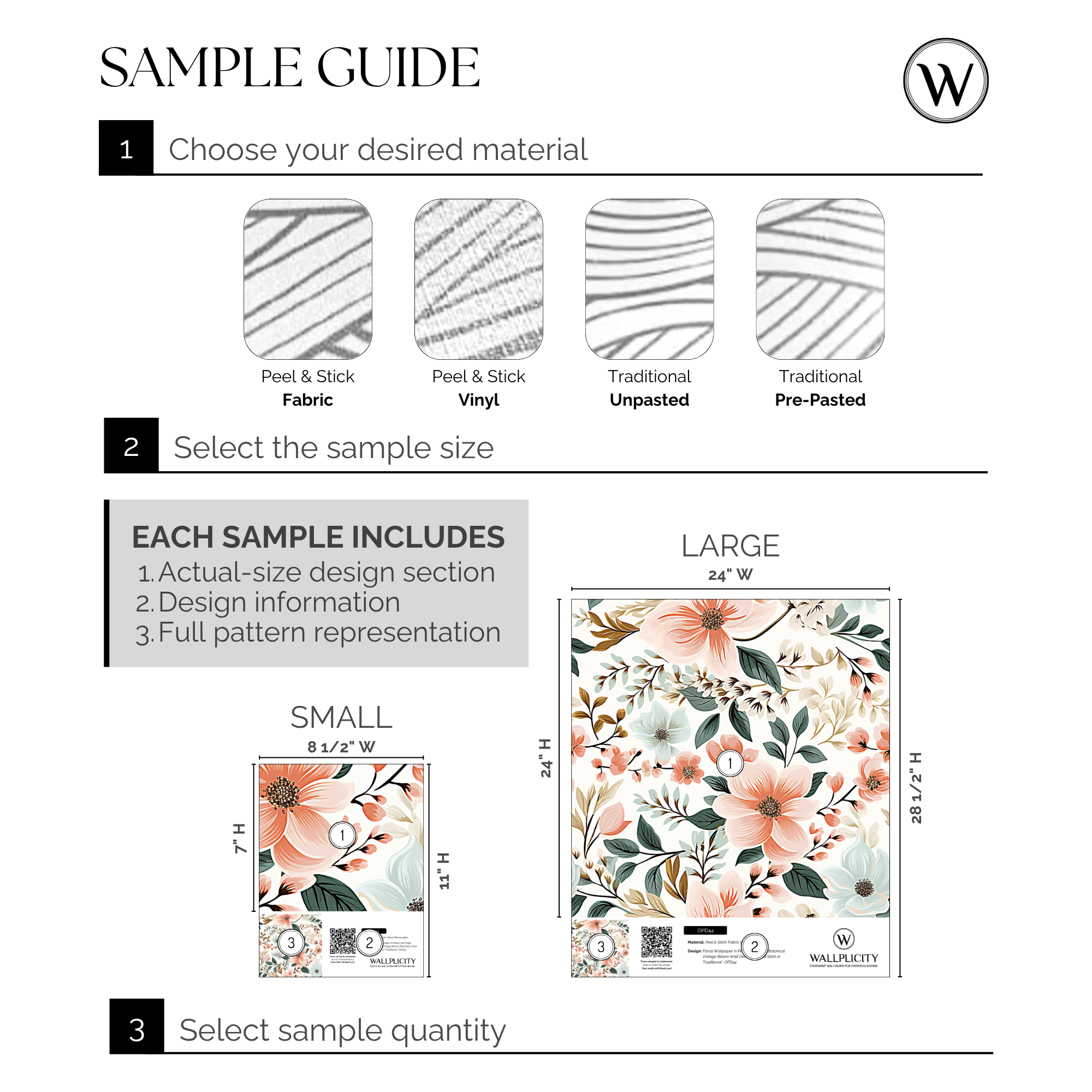 Peach Orchard wallpaper sample guide