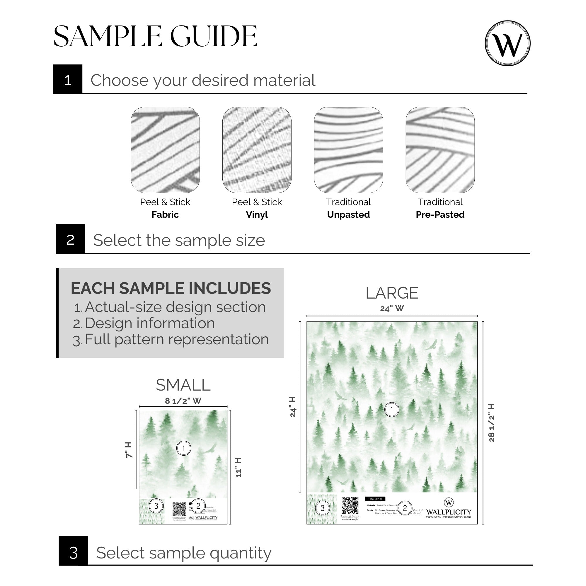 Evergreen Mist wallpaper sample guide