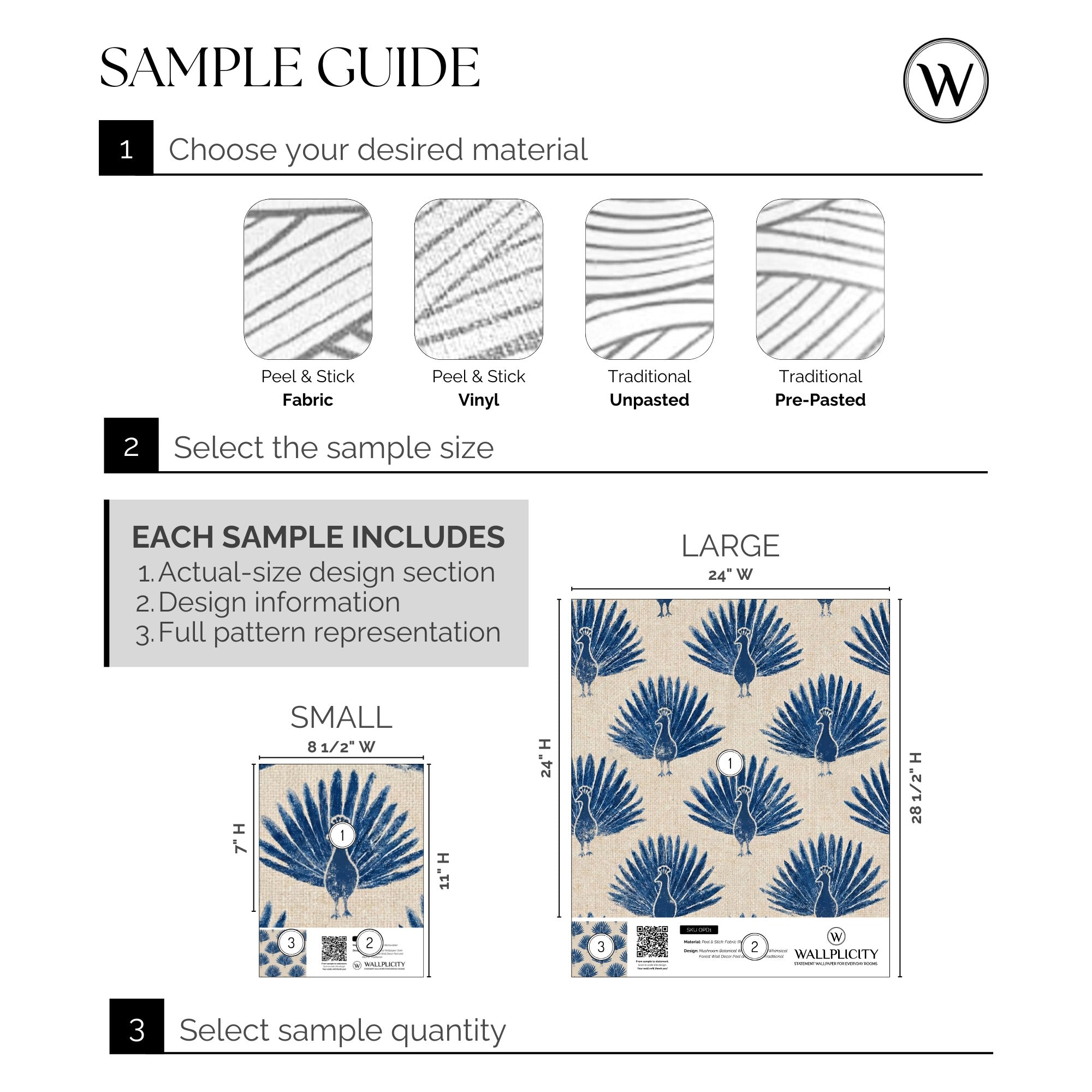Linen Peacock wallpaper sample guide