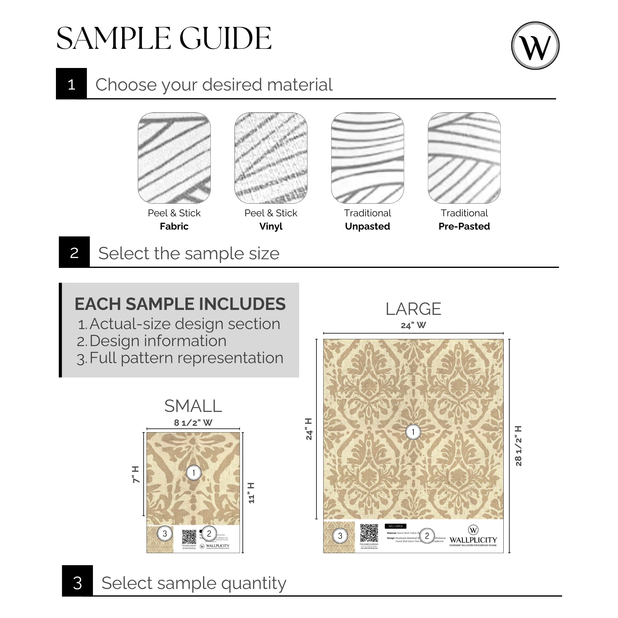 Linen Damask wallpaper sample guide