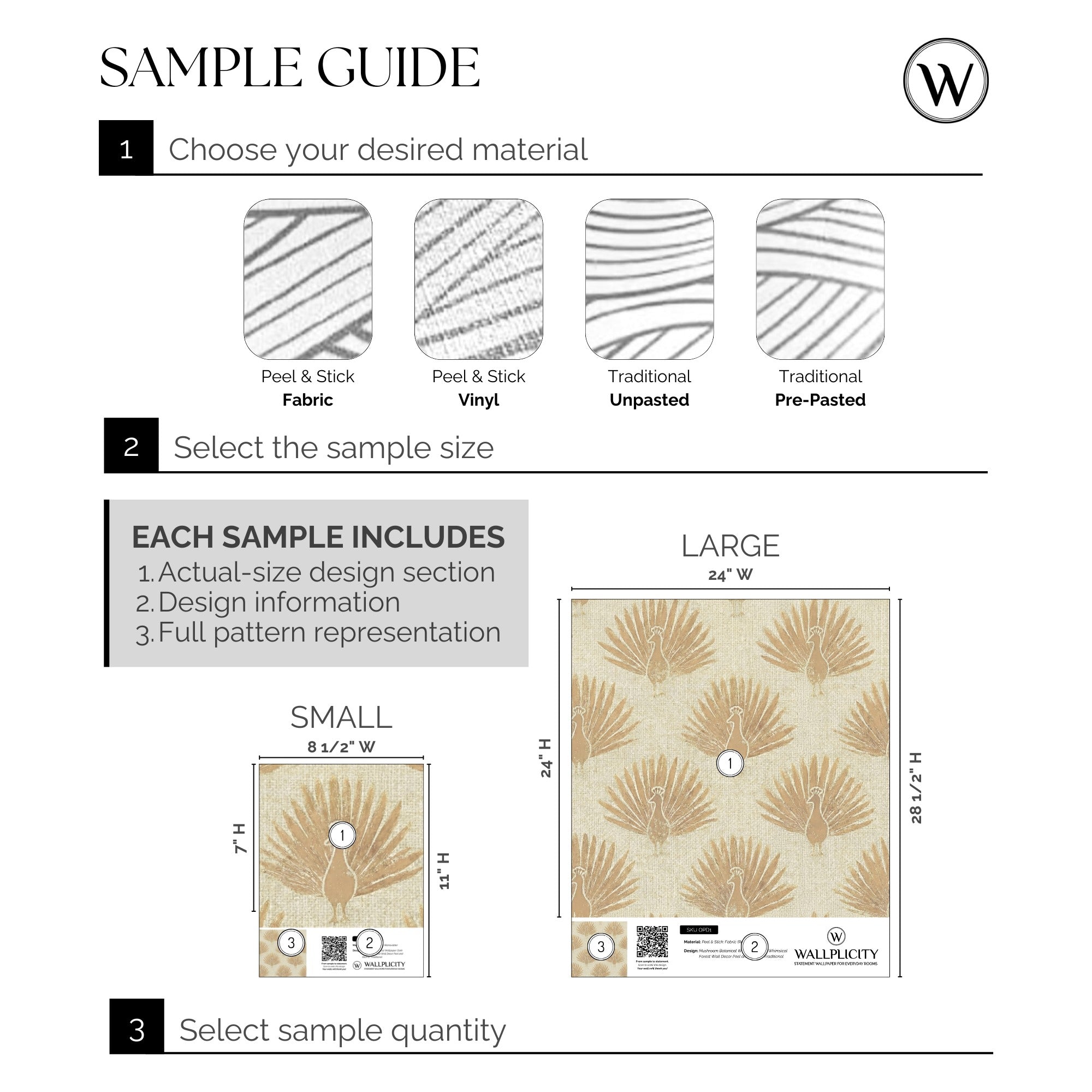 Golden Peacock wallpaper sample guide