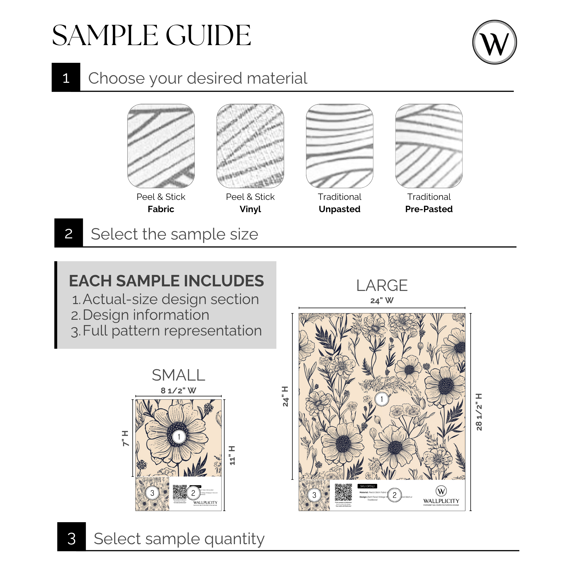 Navy Heirloom wallpaper sample guide