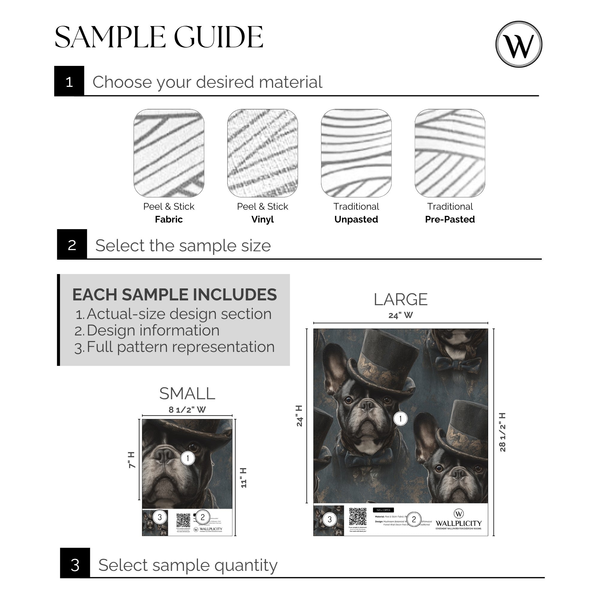 Monsieur Wrinkles wallpaper sample guide