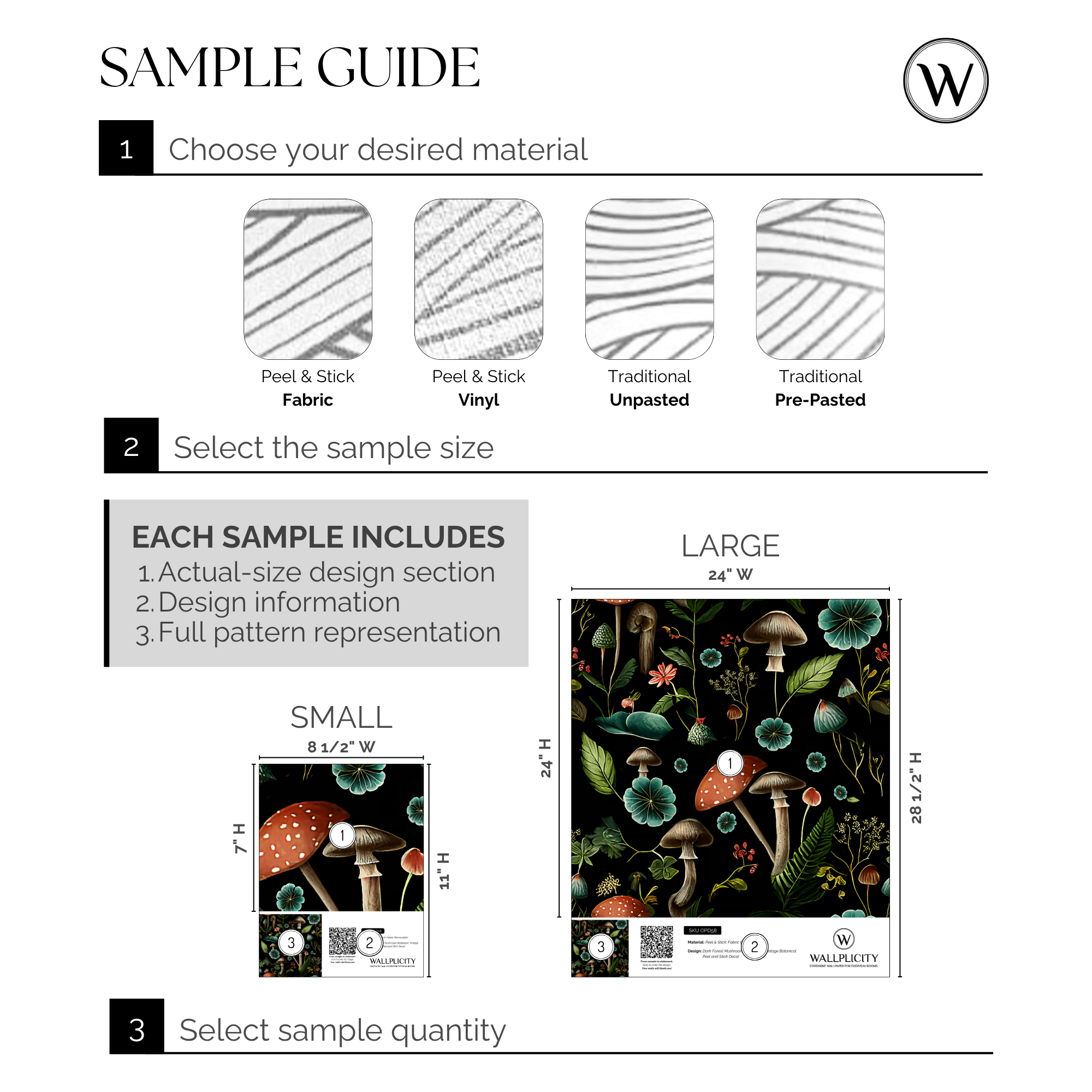 Mushroom Hollow wallpaper sample guide