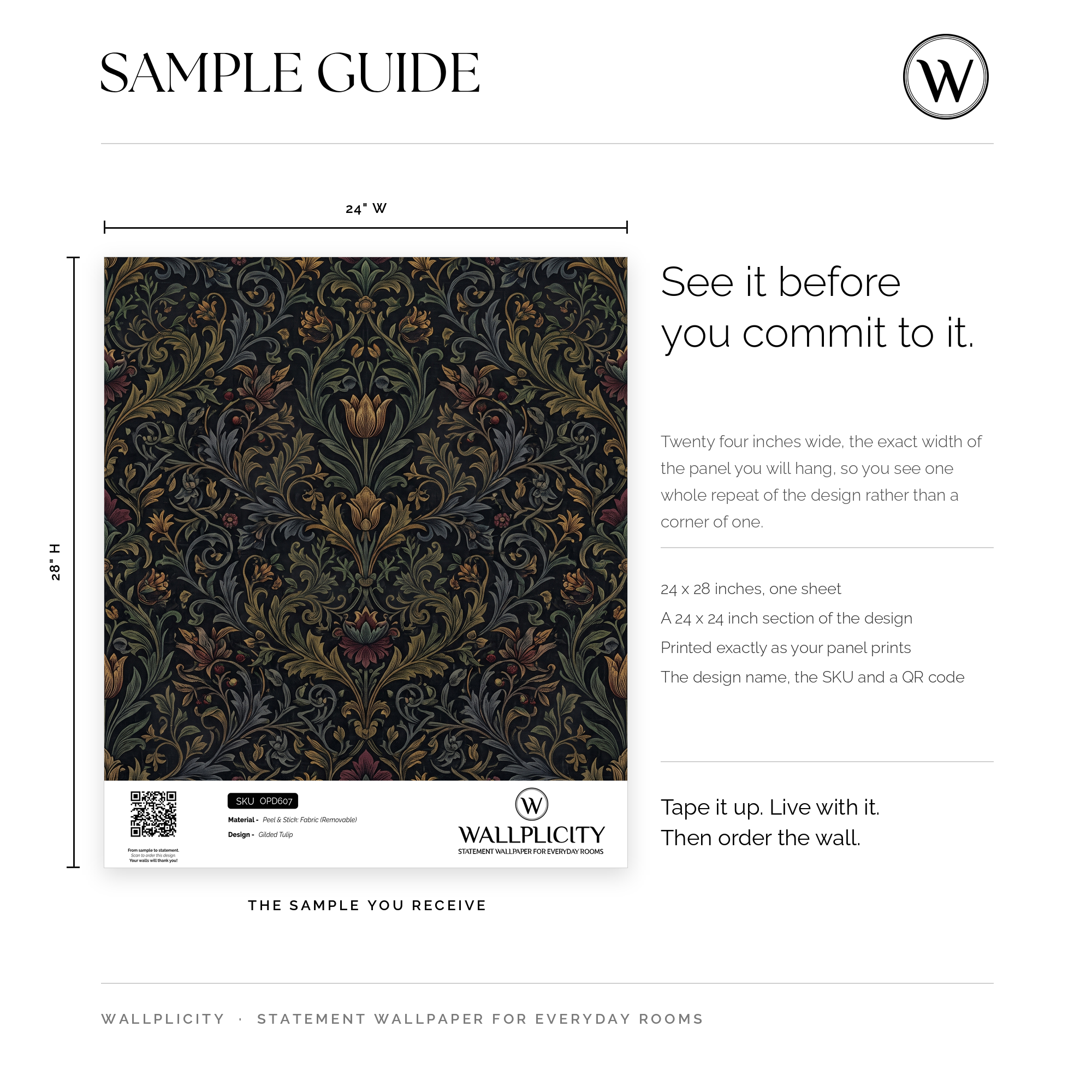 Gilded Tulip wallpaper sample guide