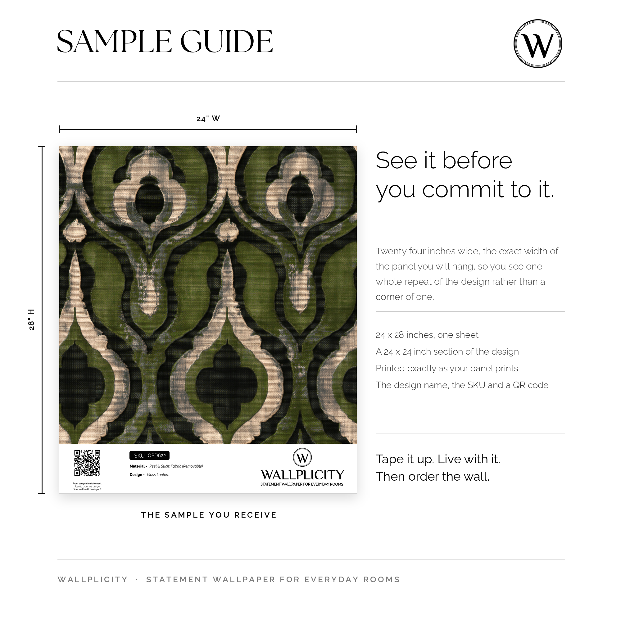 Moss Lantern wallpaper sample guide
