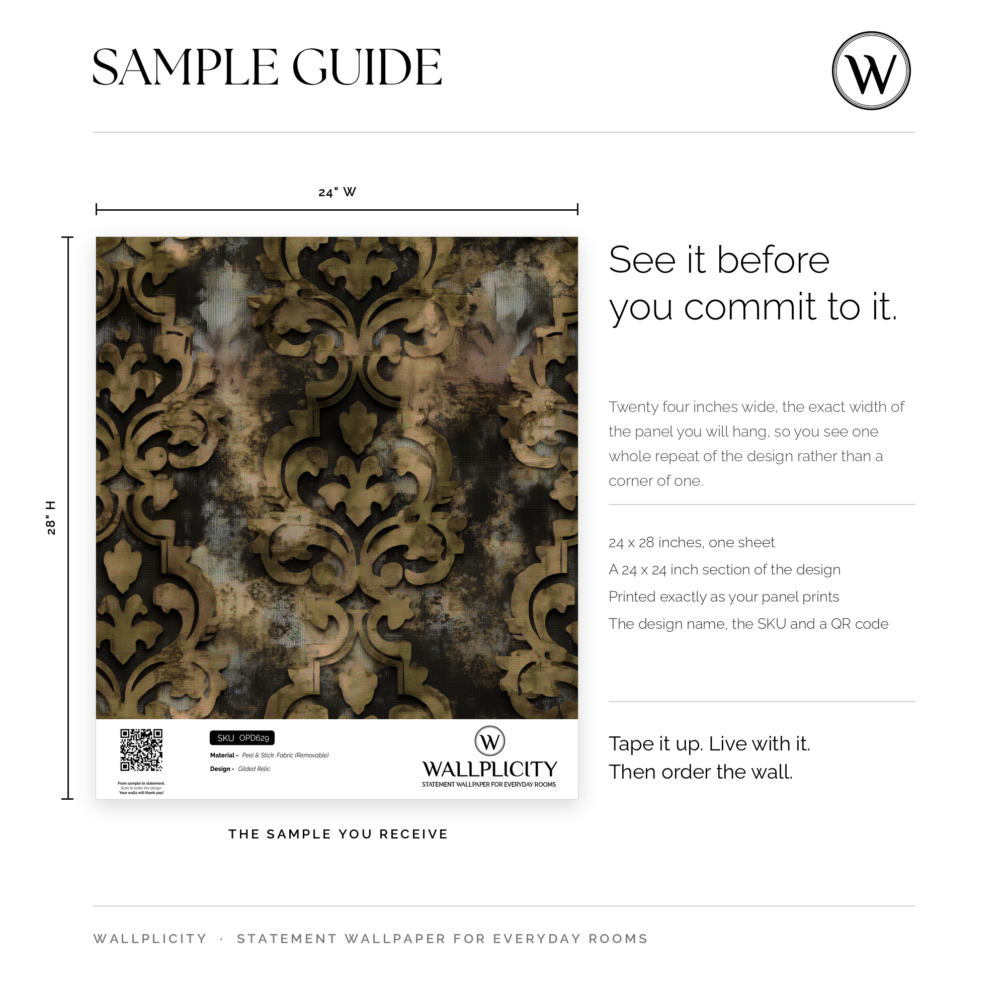Gilded Relic wallpaper sample guide