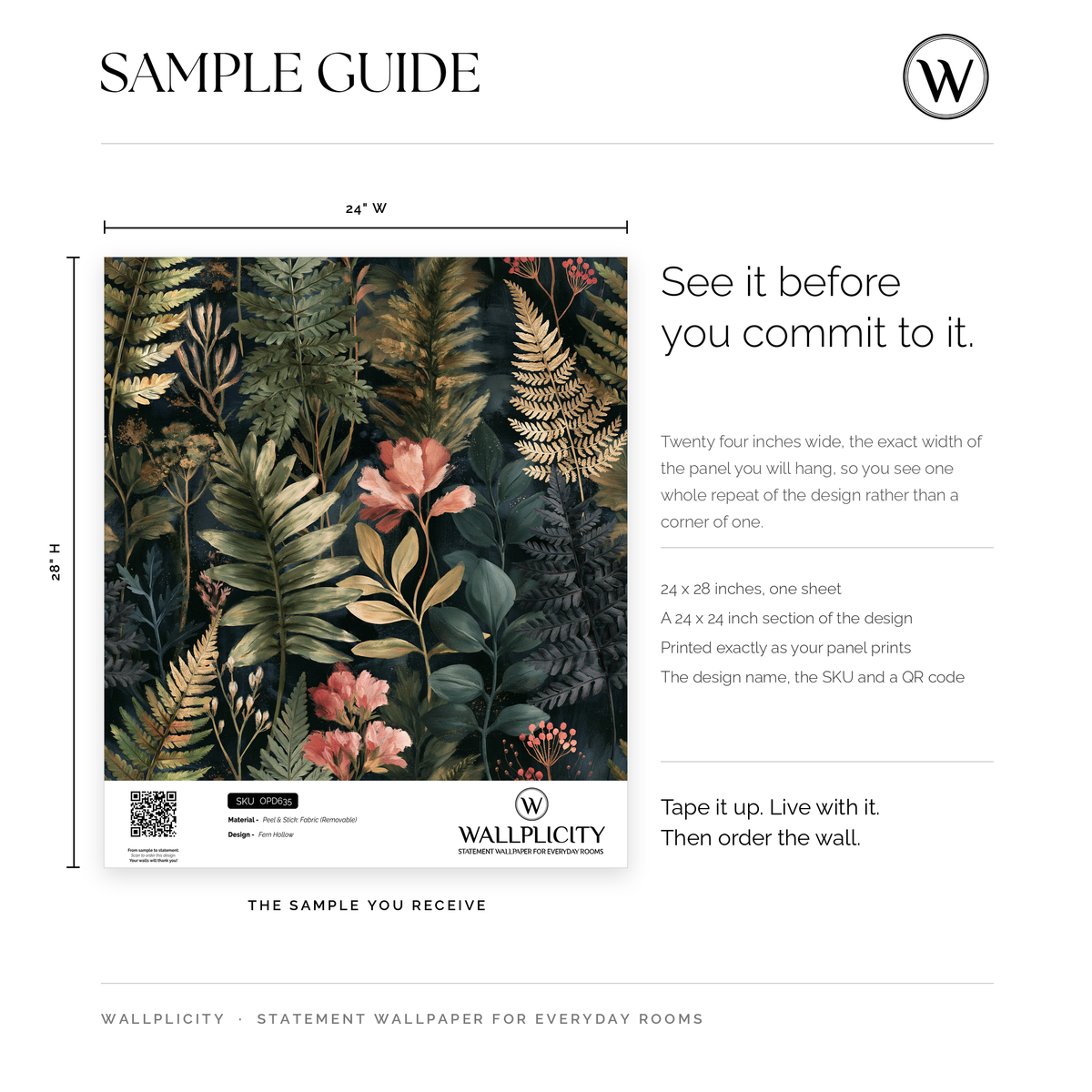 Fern Hollow wallpaper sample guide