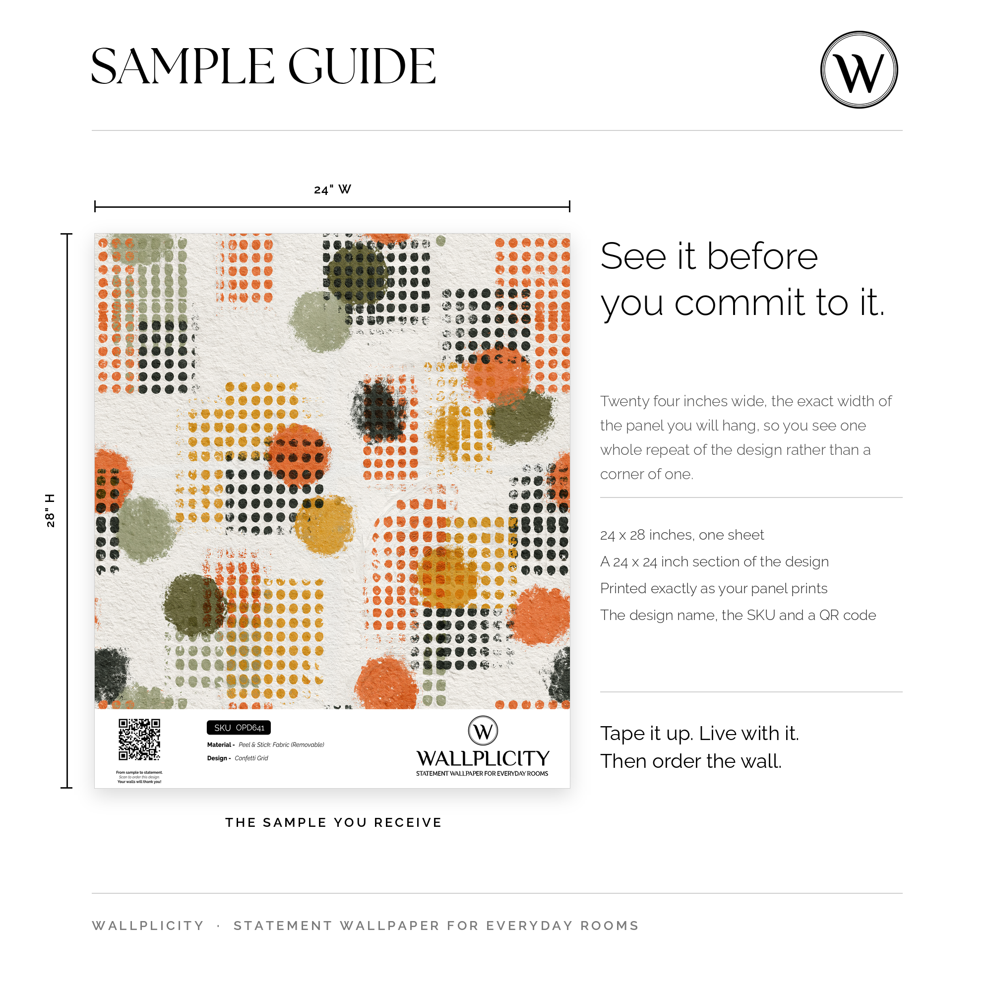 Confetti Grid wallpaper sample guide