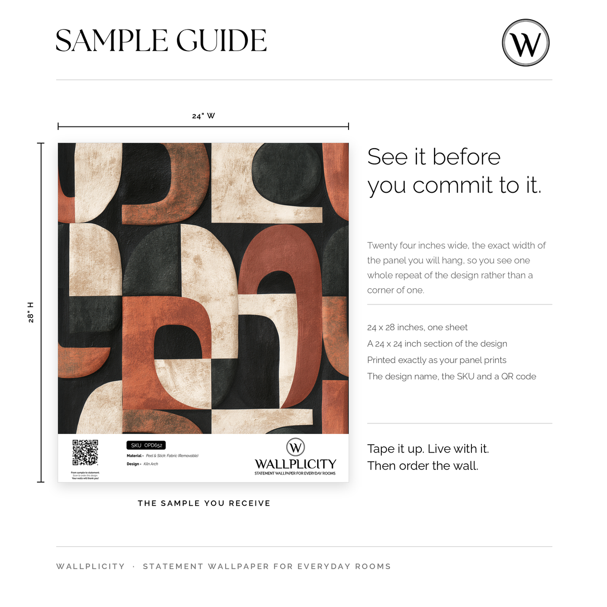 Kiln Arch wallpaper sample guide