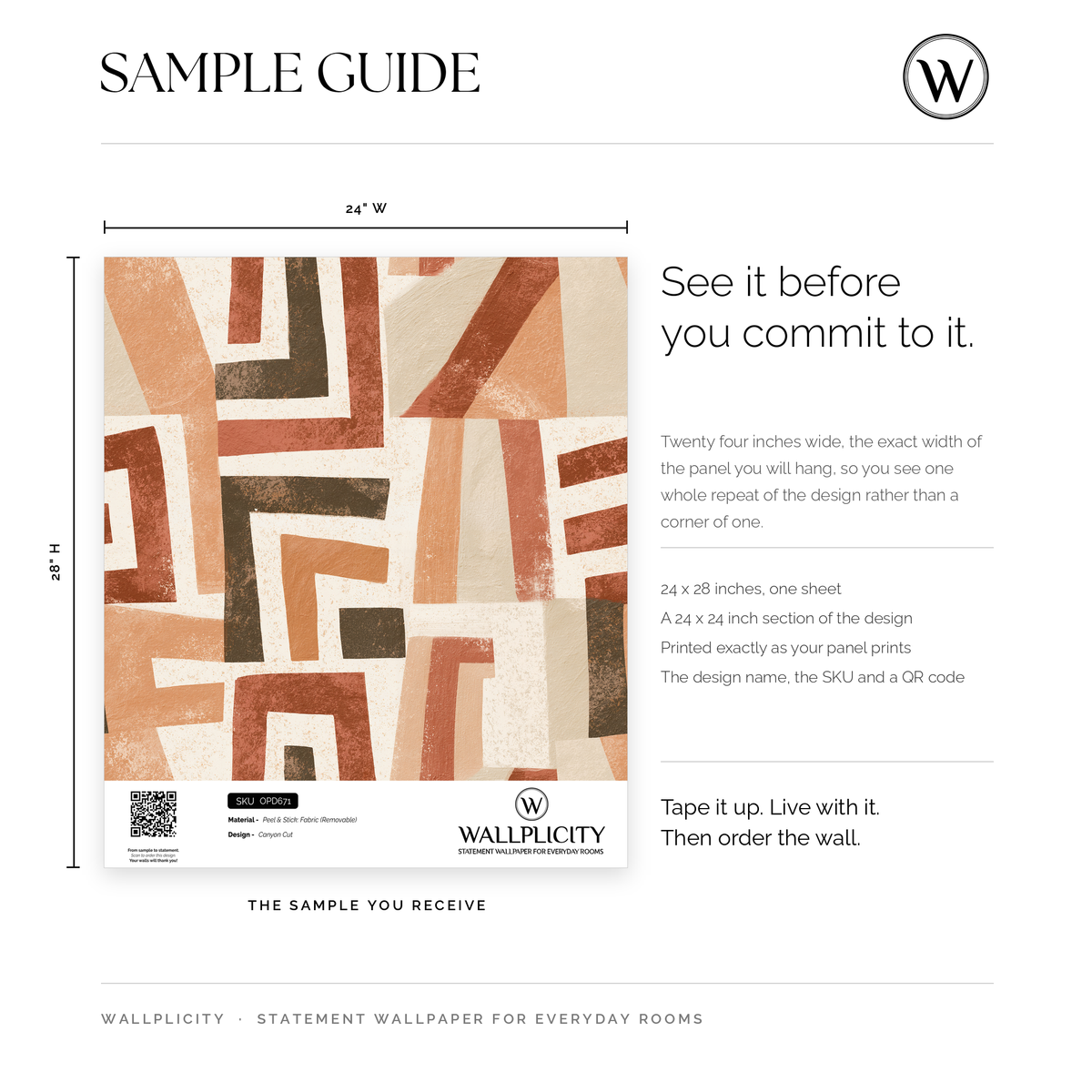 Canyon Cut wallpaper sample guide
