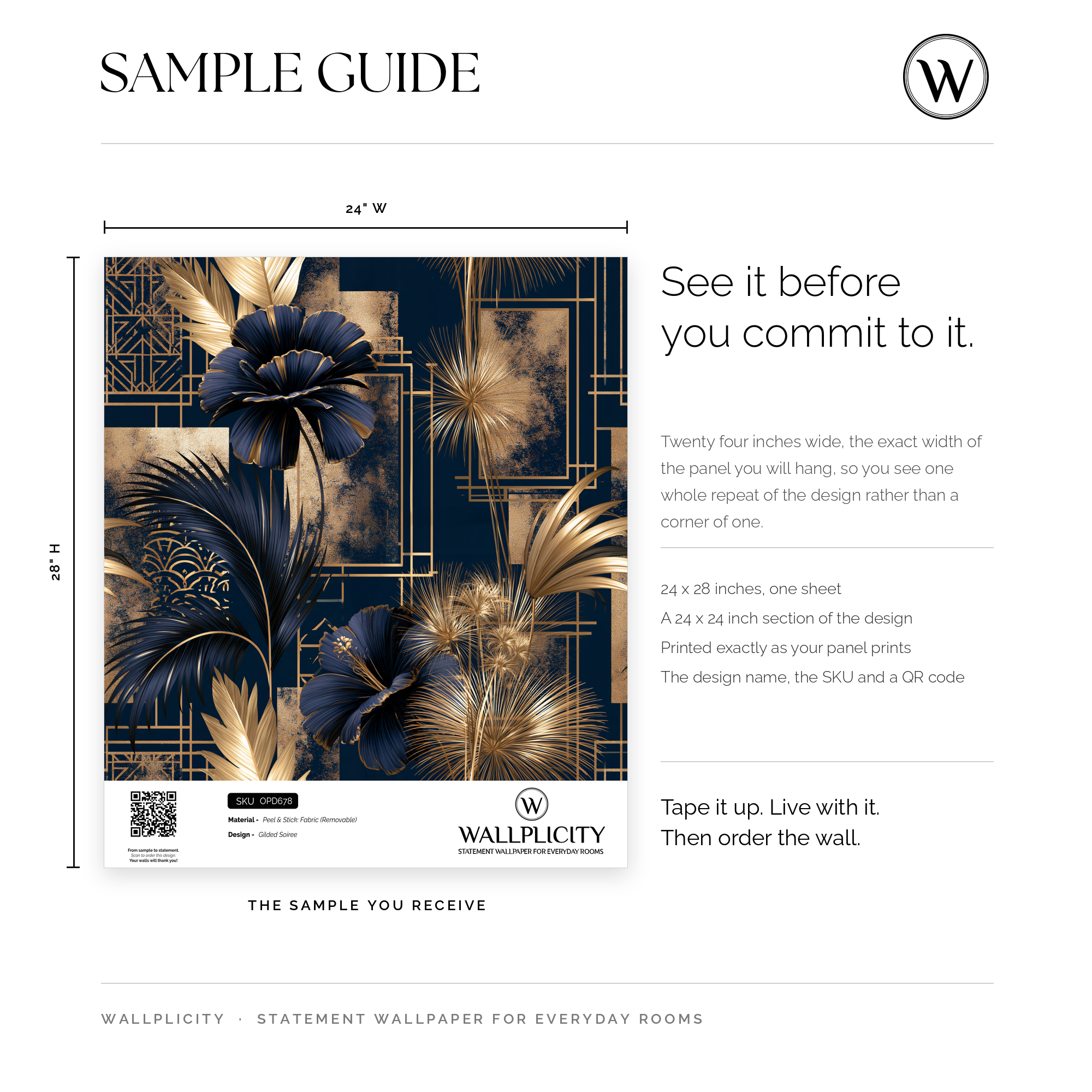 Gilded Soiree wallpaper sample guide