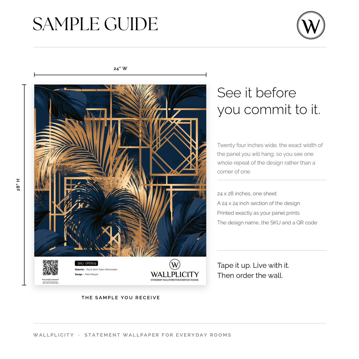 Palm Parquet wallpaper sample guide