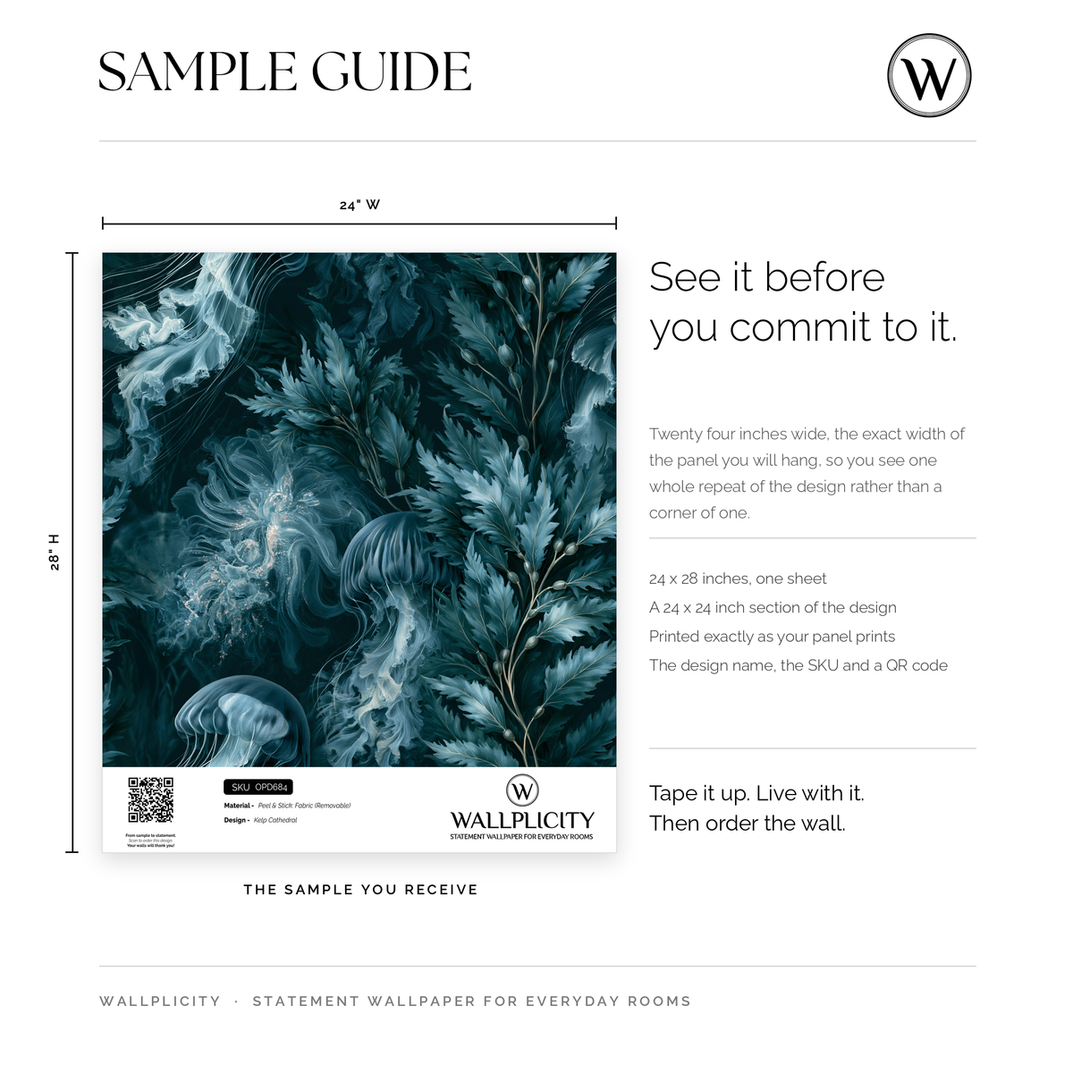 Kelp Cathedral wallpaper sample guide
