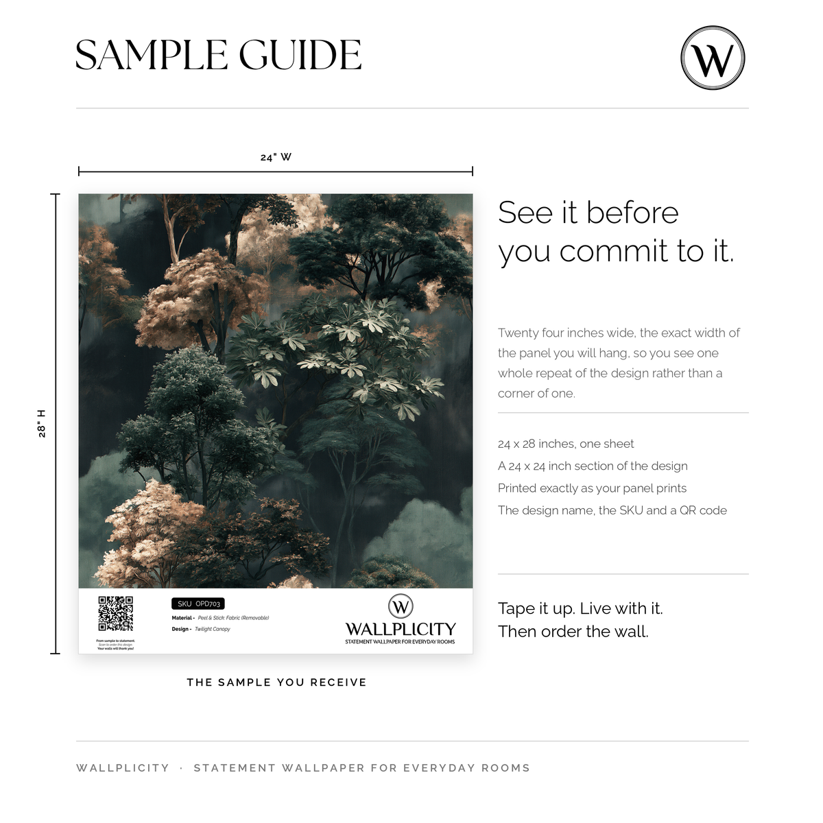 Twilight Canopy wallpaper sample guide