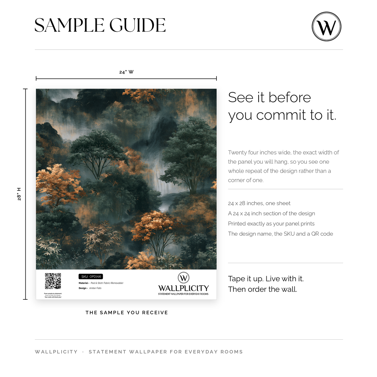 Amber Falls wallpaper sample guide