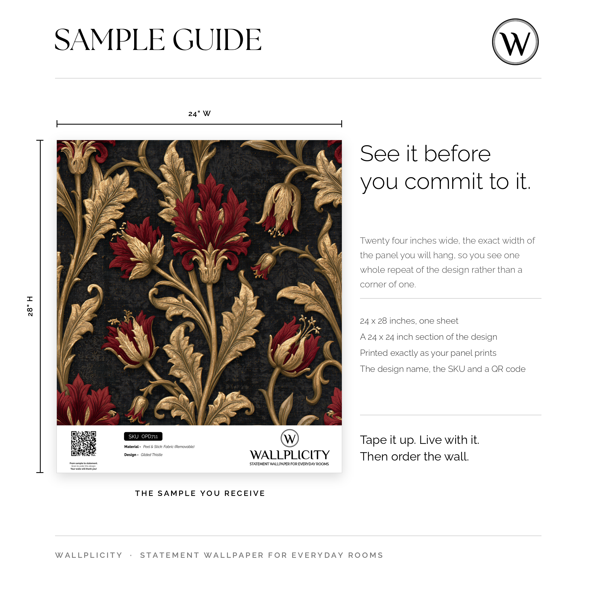 Gilded Thistle wallpaper sample guide