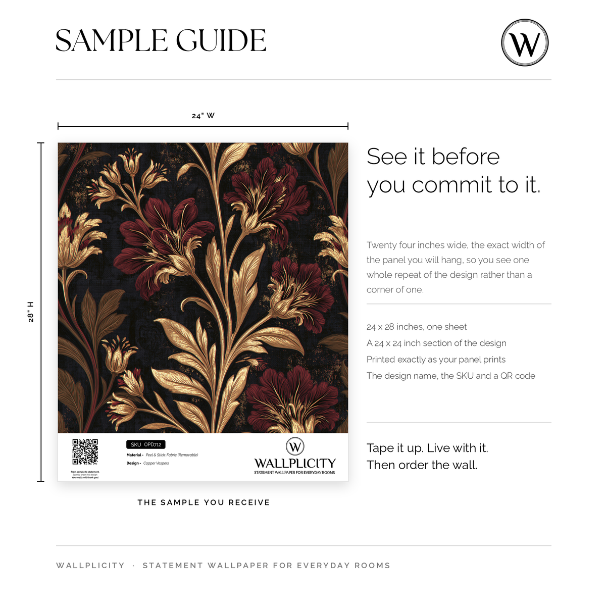 Copper Vespers wallpaper sample guide