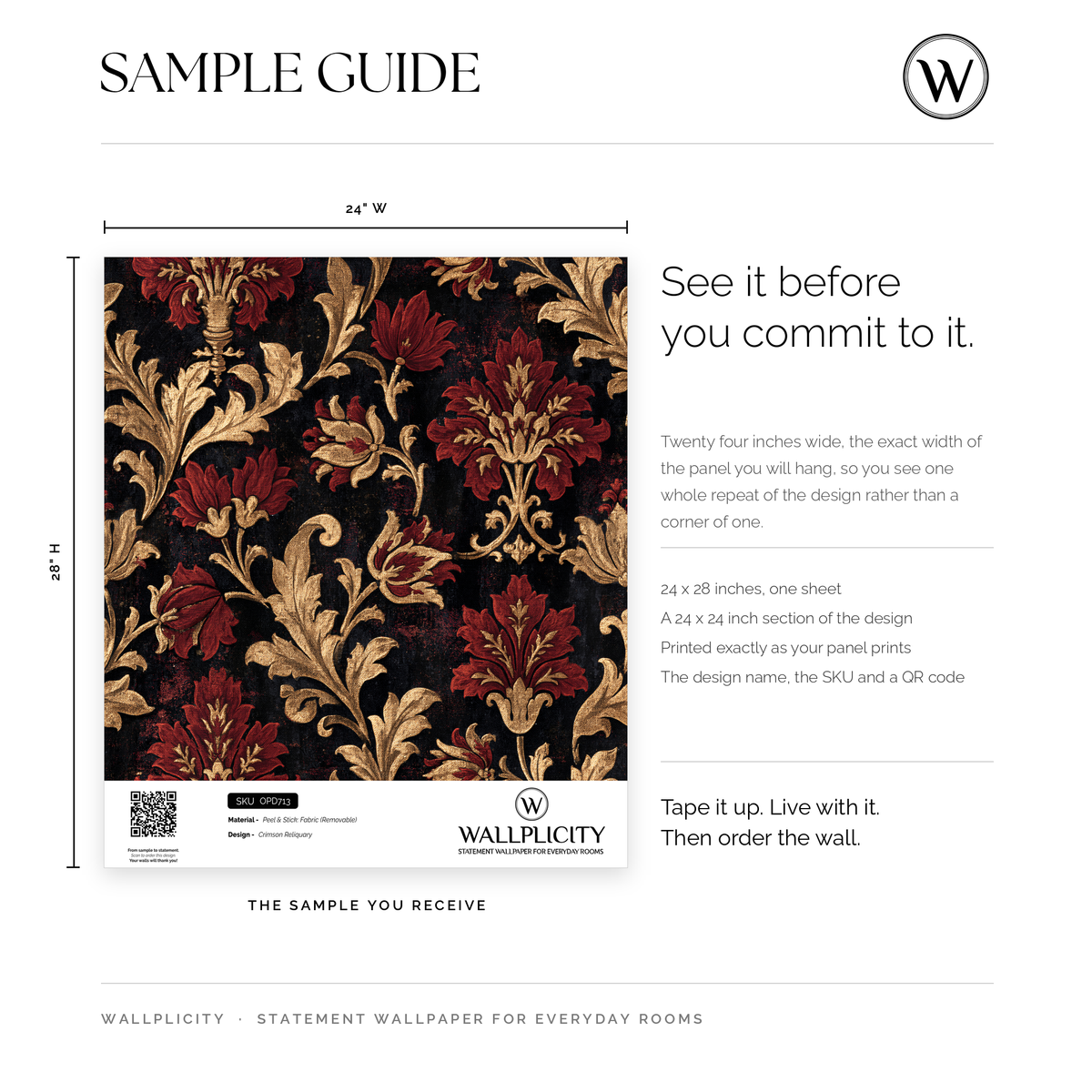 Crimson Reliquary wallpaper sample guide