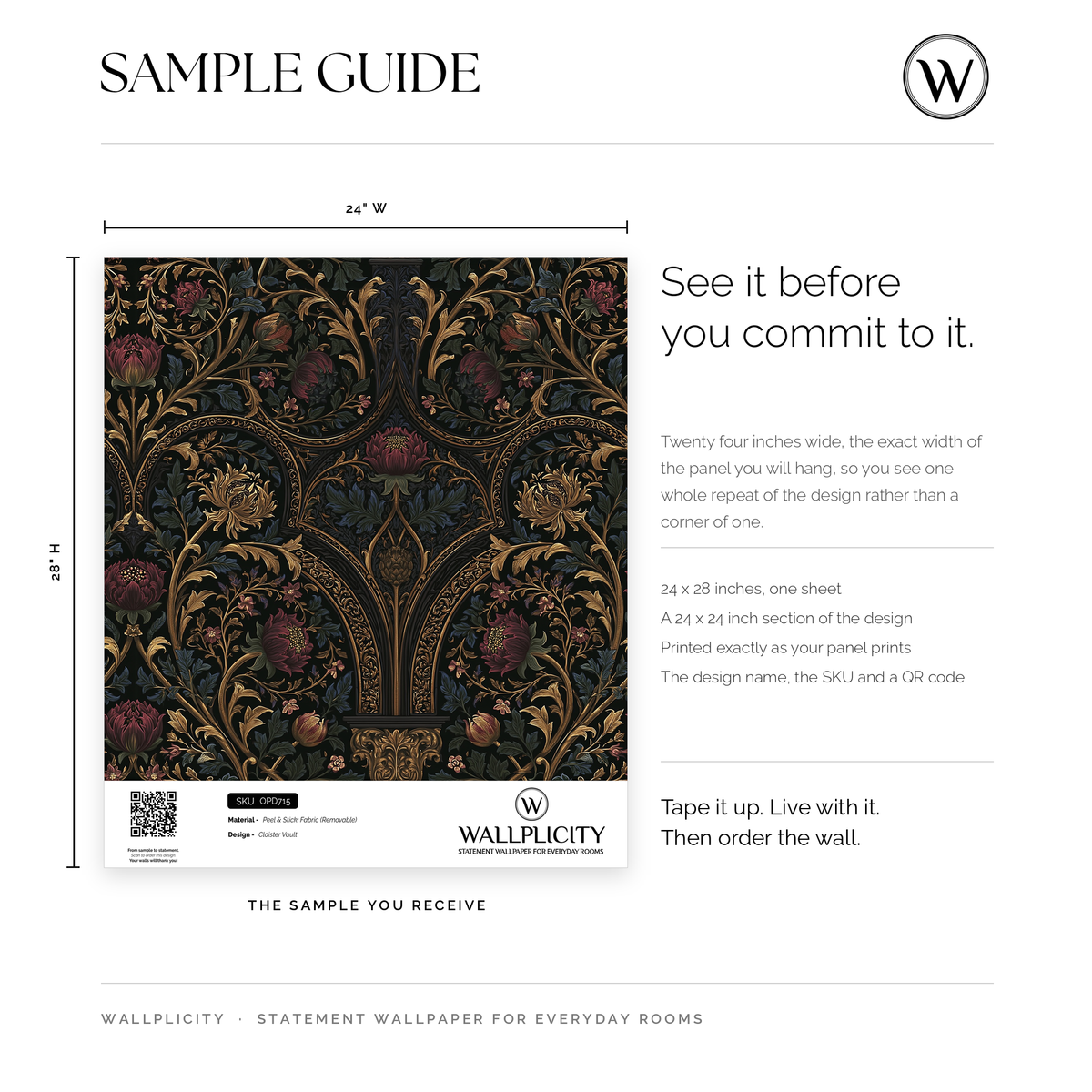 Cloister Vault wallpaper sample guide