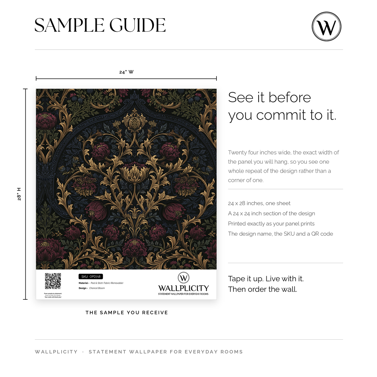 Chancel Bloom wallpaper sample guide
