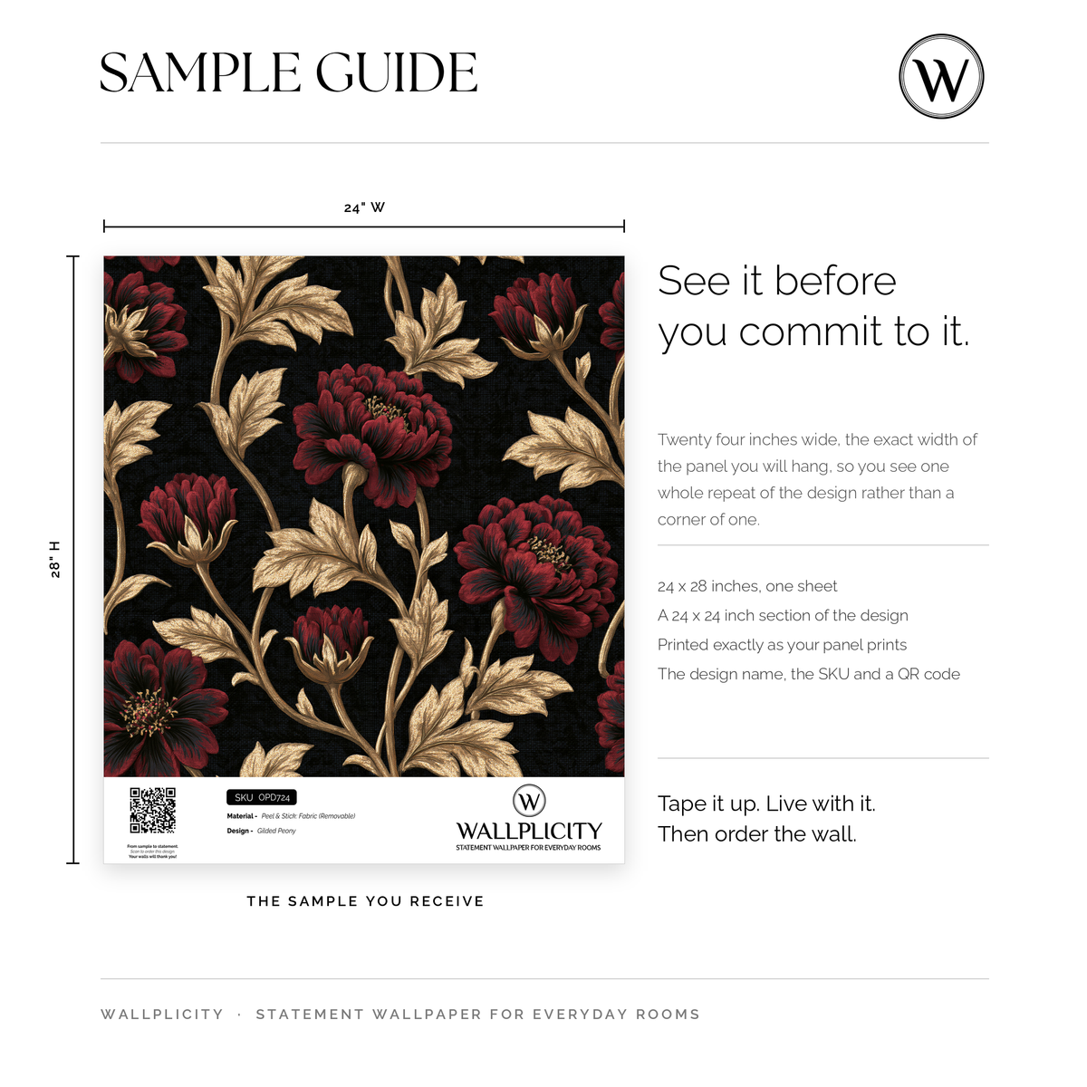 Gilded Peony wallpaper sample guide