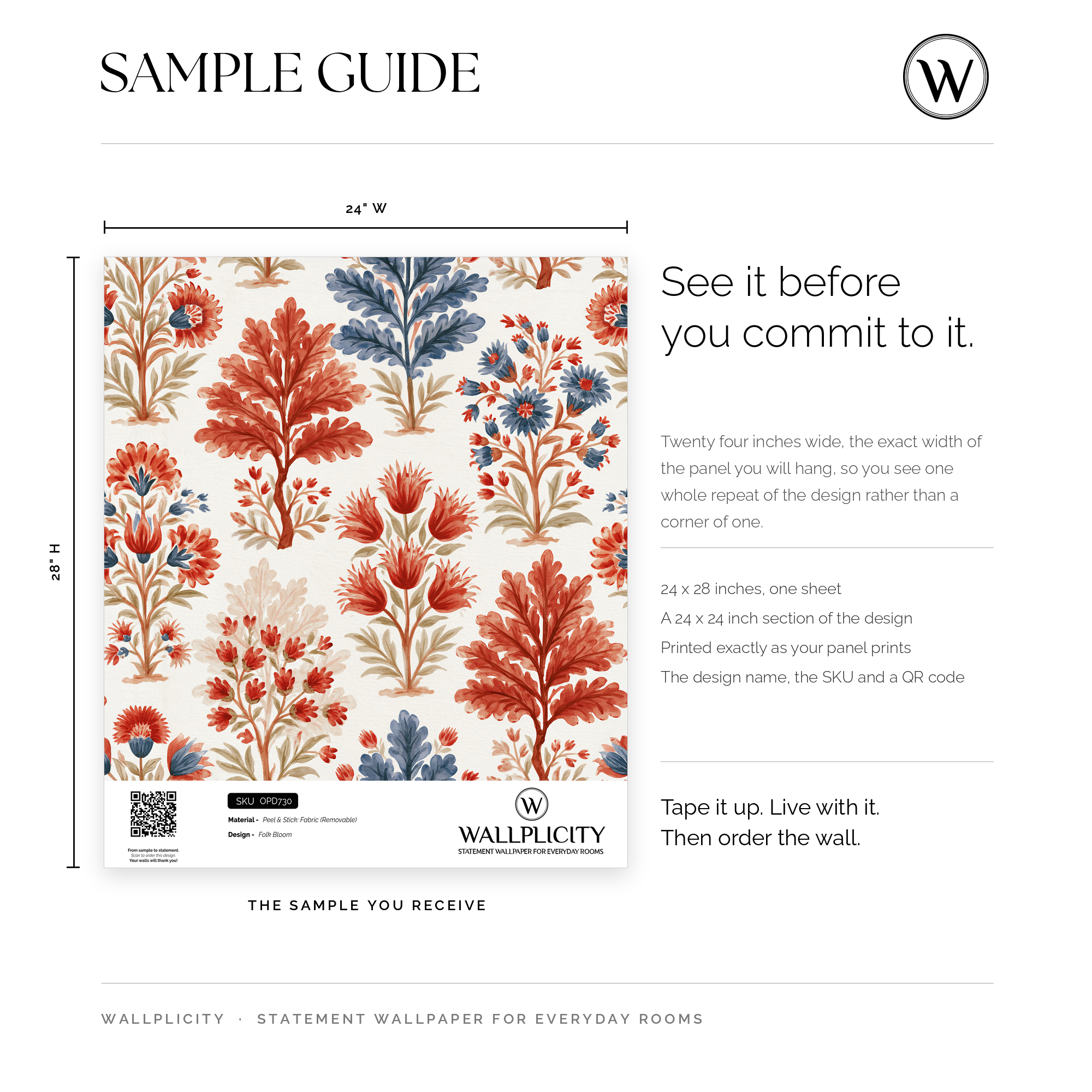 Folk Bloom wallpaper sample guide