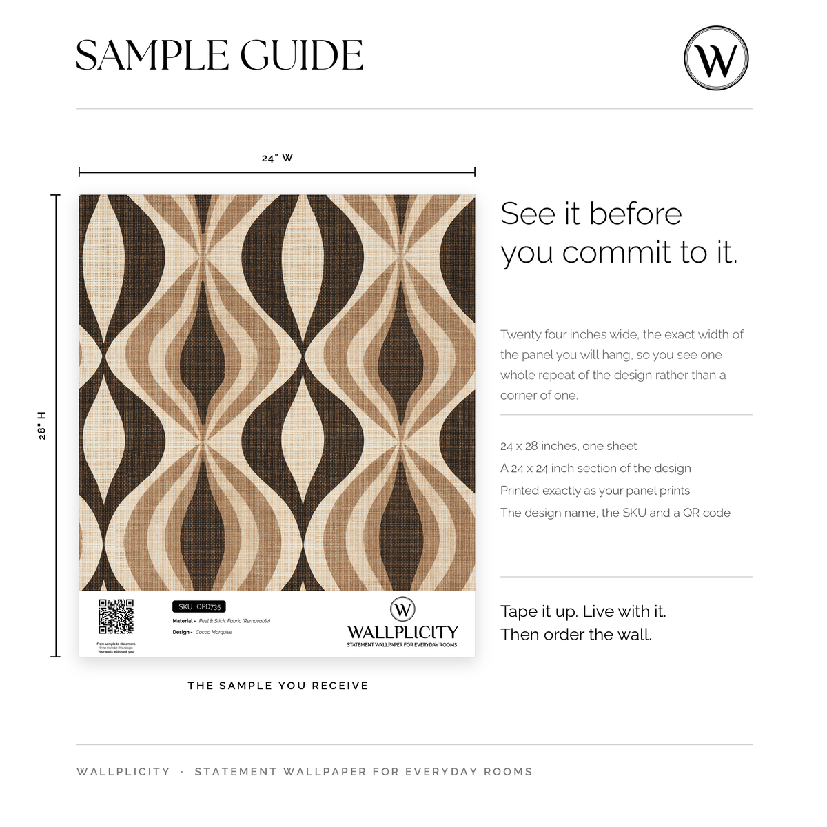 Cocoa Marquise wallpaper sample guide