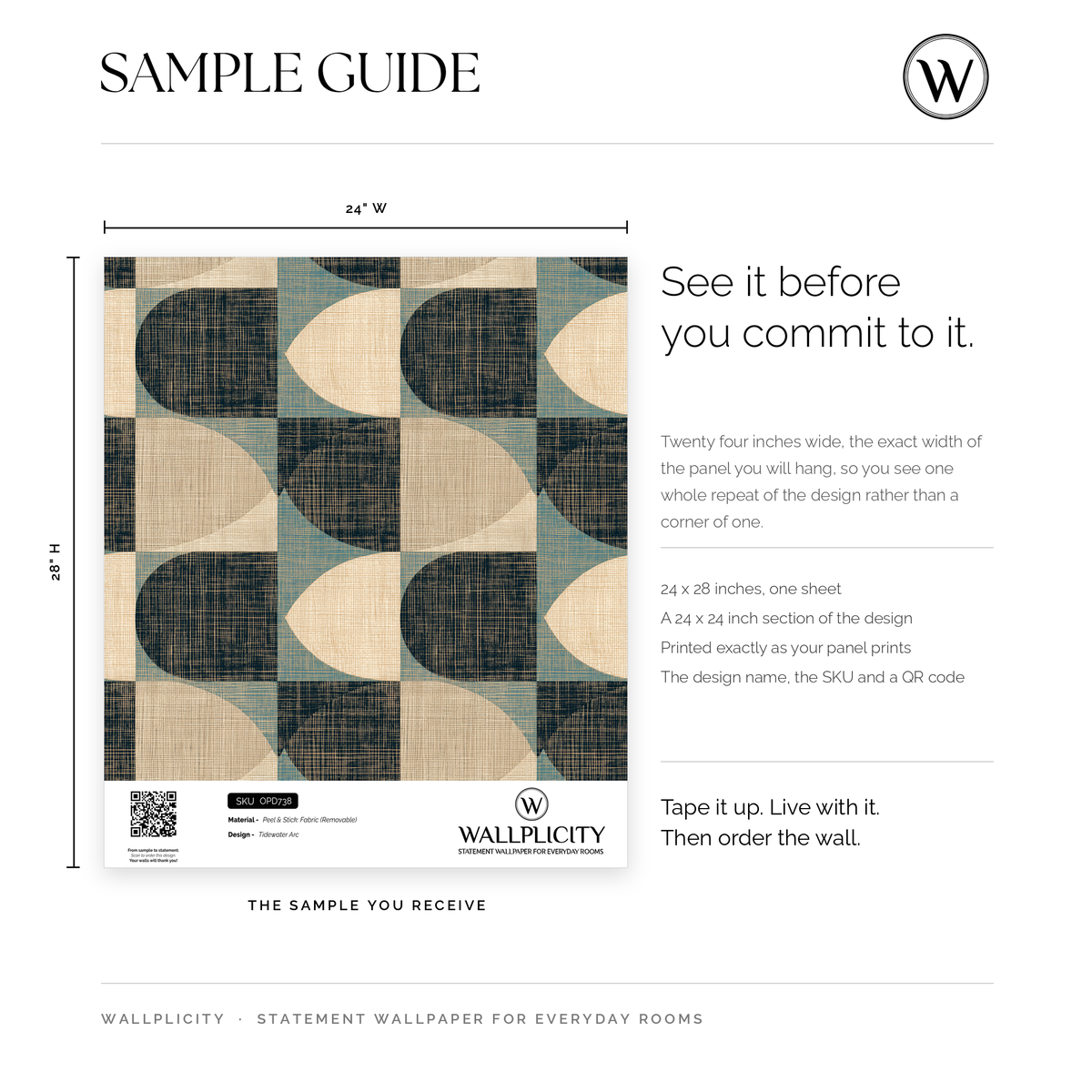 Tidewater Arc wallpaper sample guide