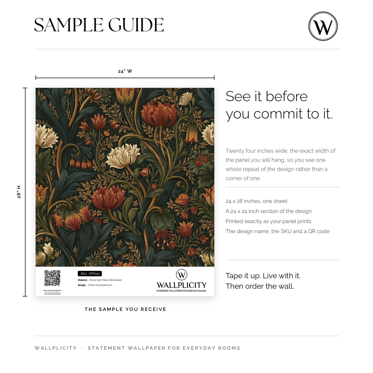 Ember Chrysanthemum wallpaper sample guide