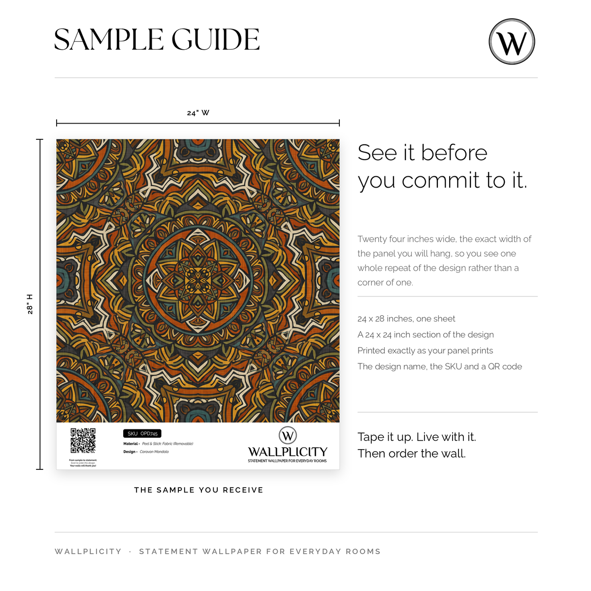 Caravan Mandala wallpaper sample guide