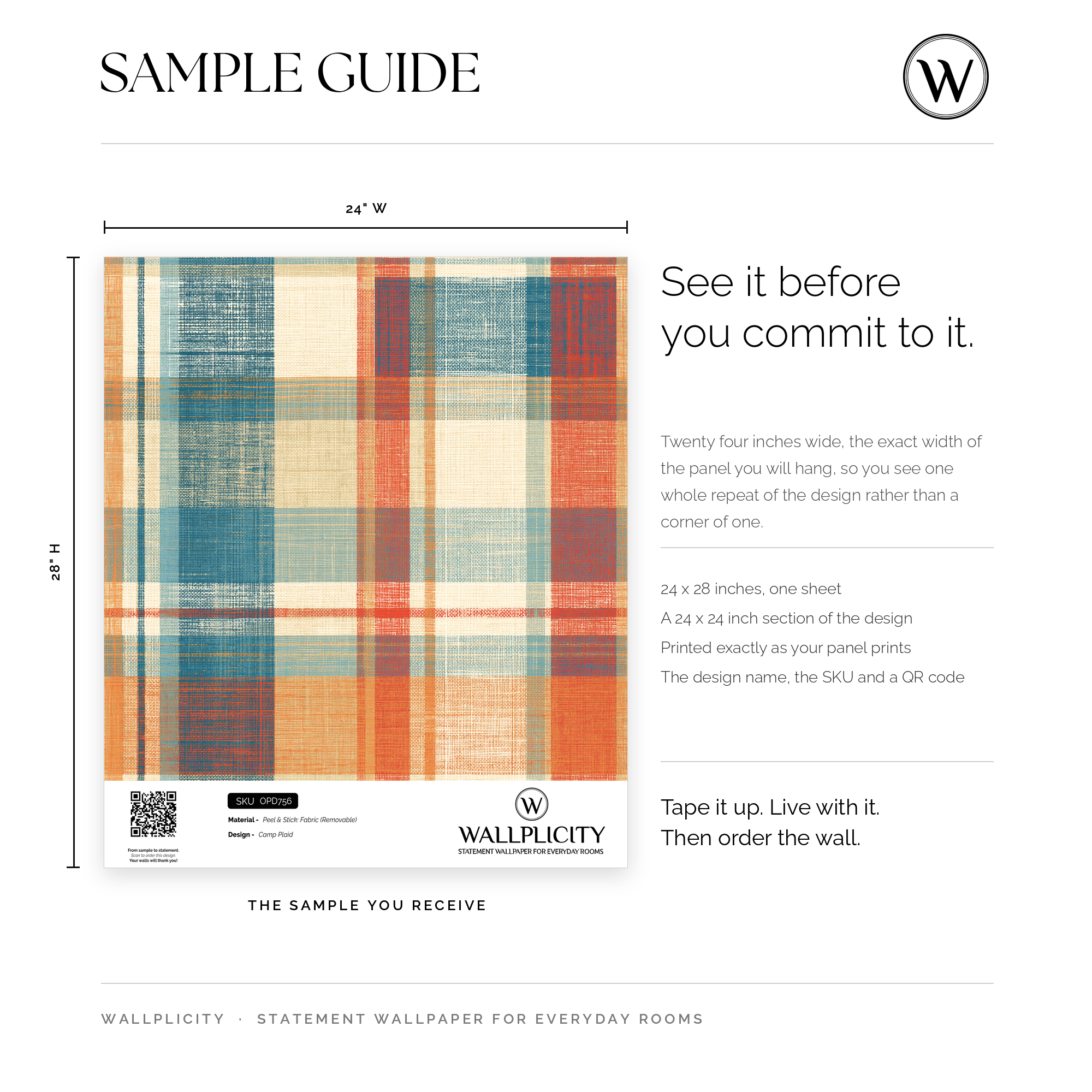Camp Plaid wallpaper sample guide