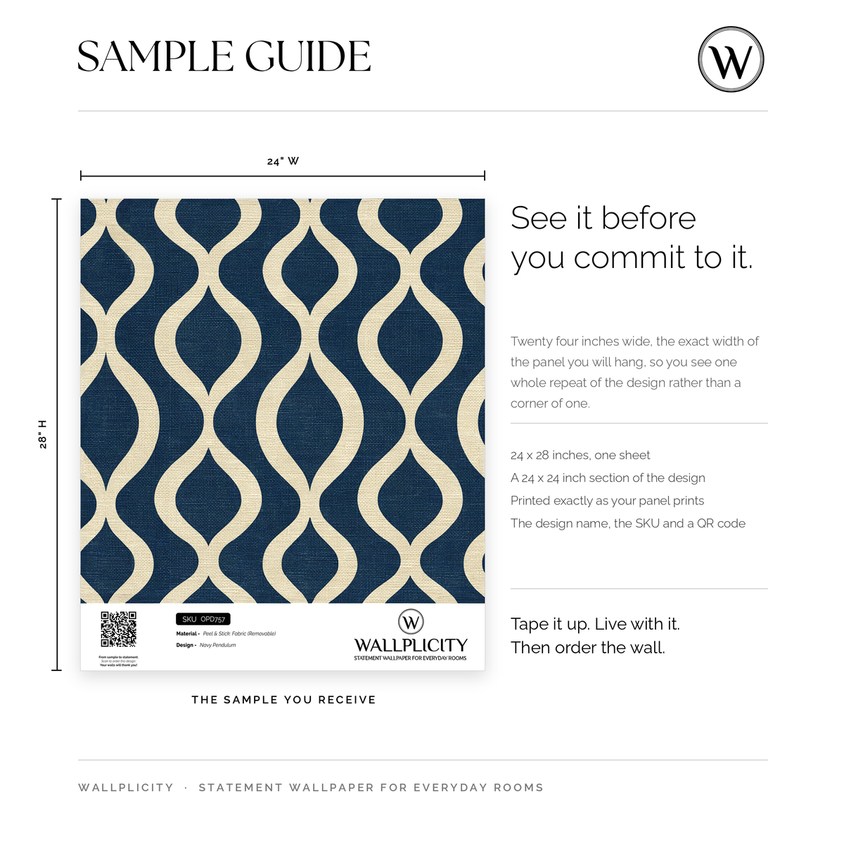 Navy Pendulum wallpaper sample guide