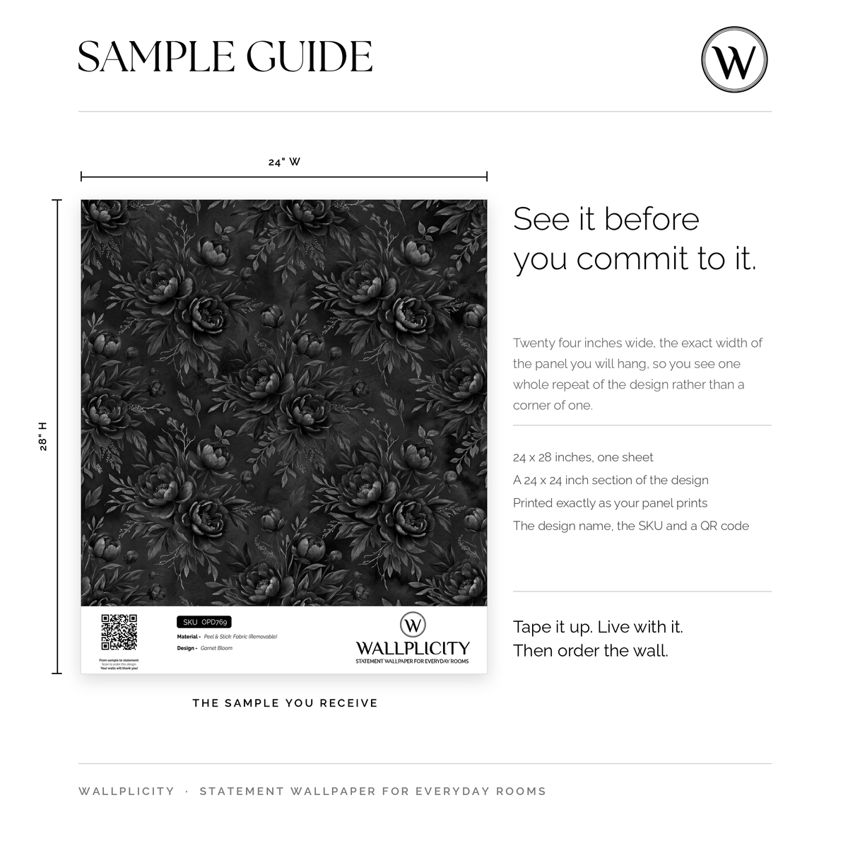 Ink Rose Relief wallpaper sample guide