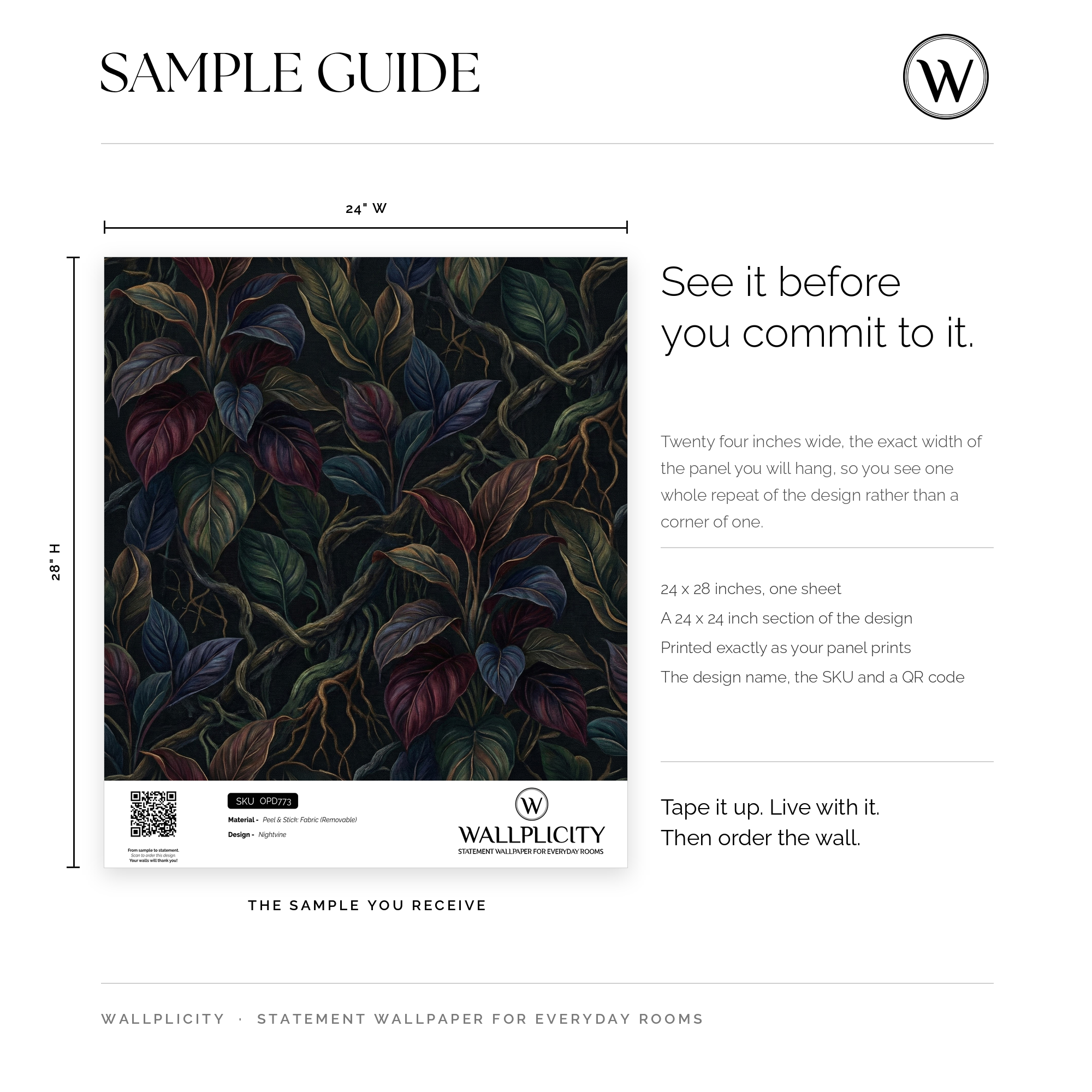 Nightvine wallpaper sample guide