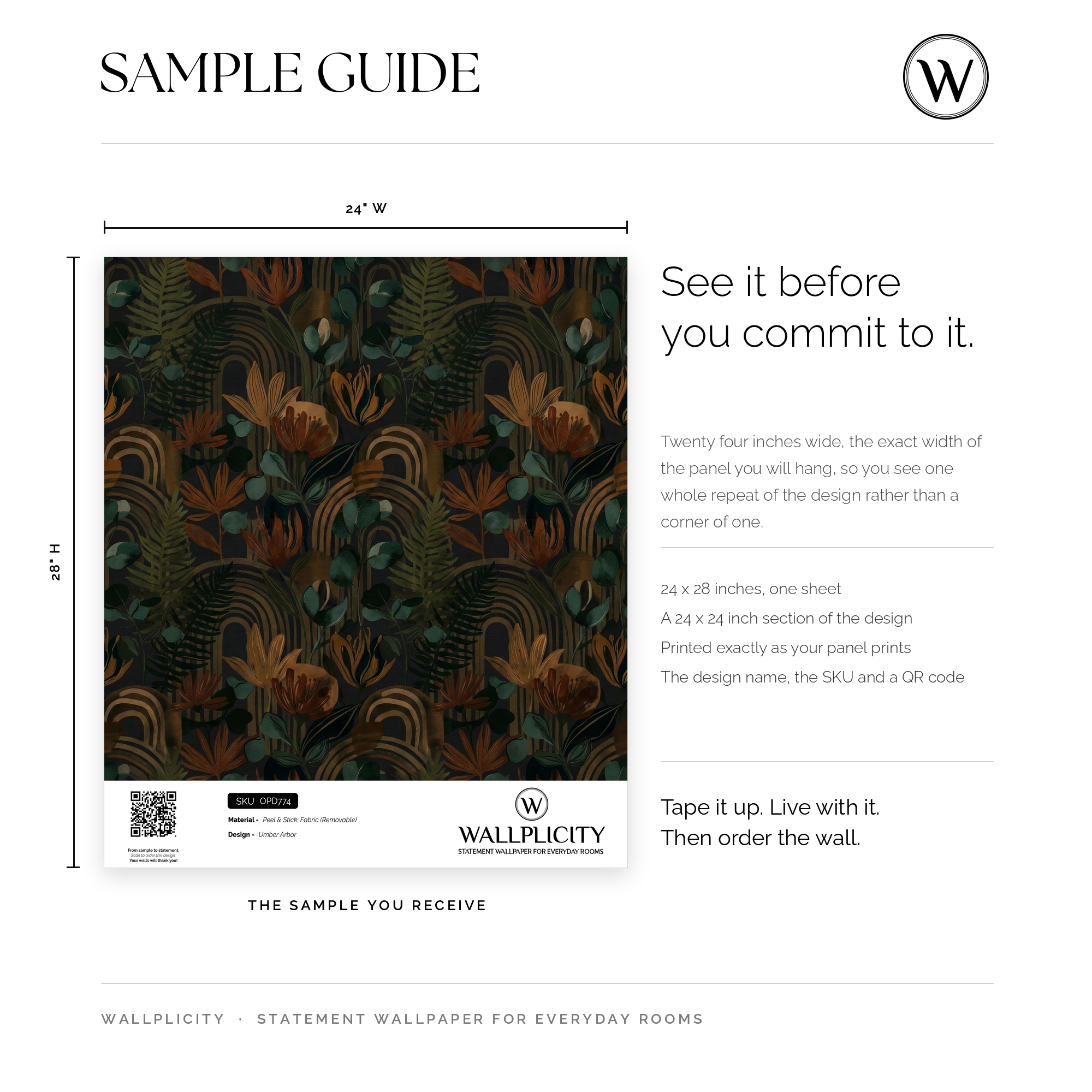 Umber Arbor wallpaper sample guide
