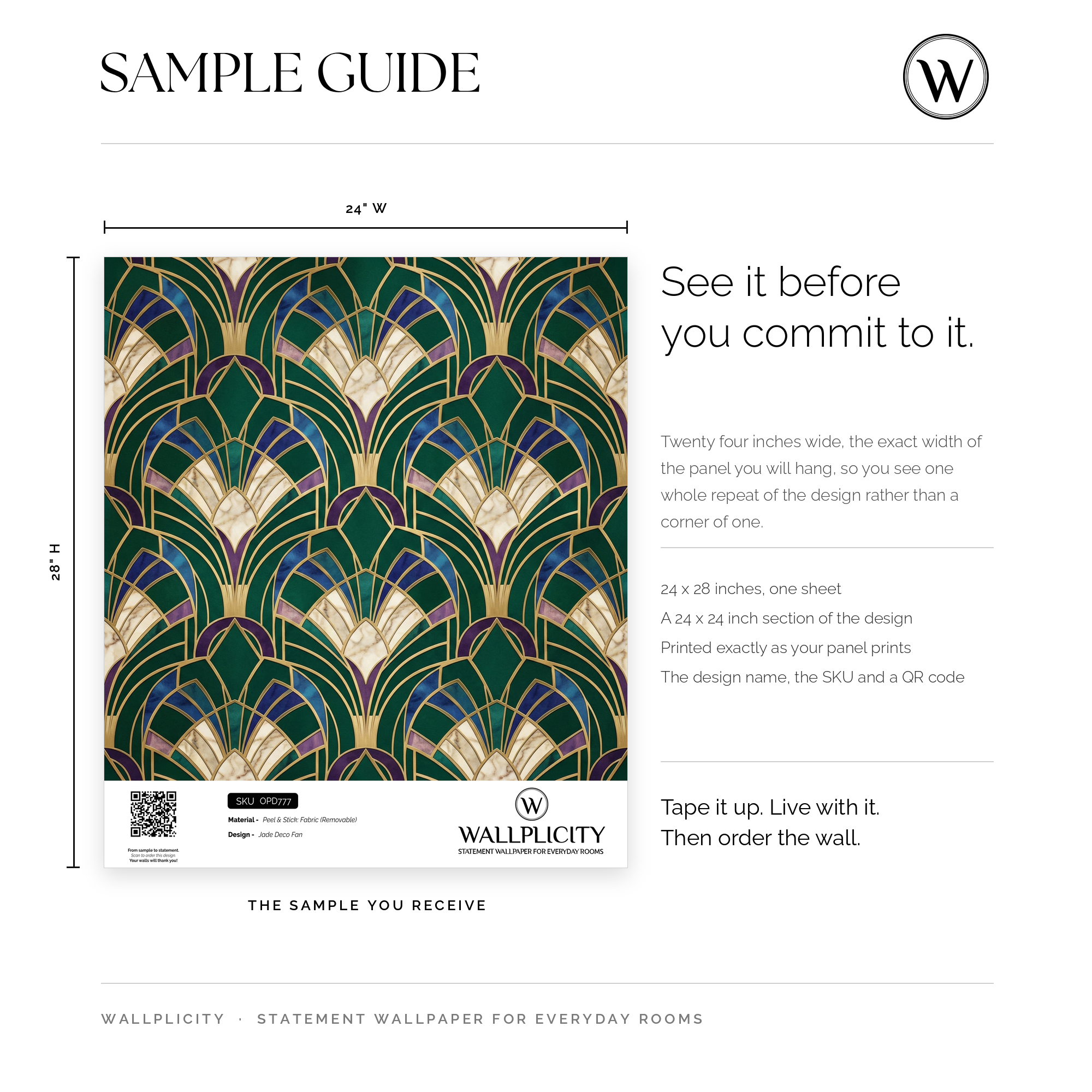 Jade Deco Fan wallpaper sample guide