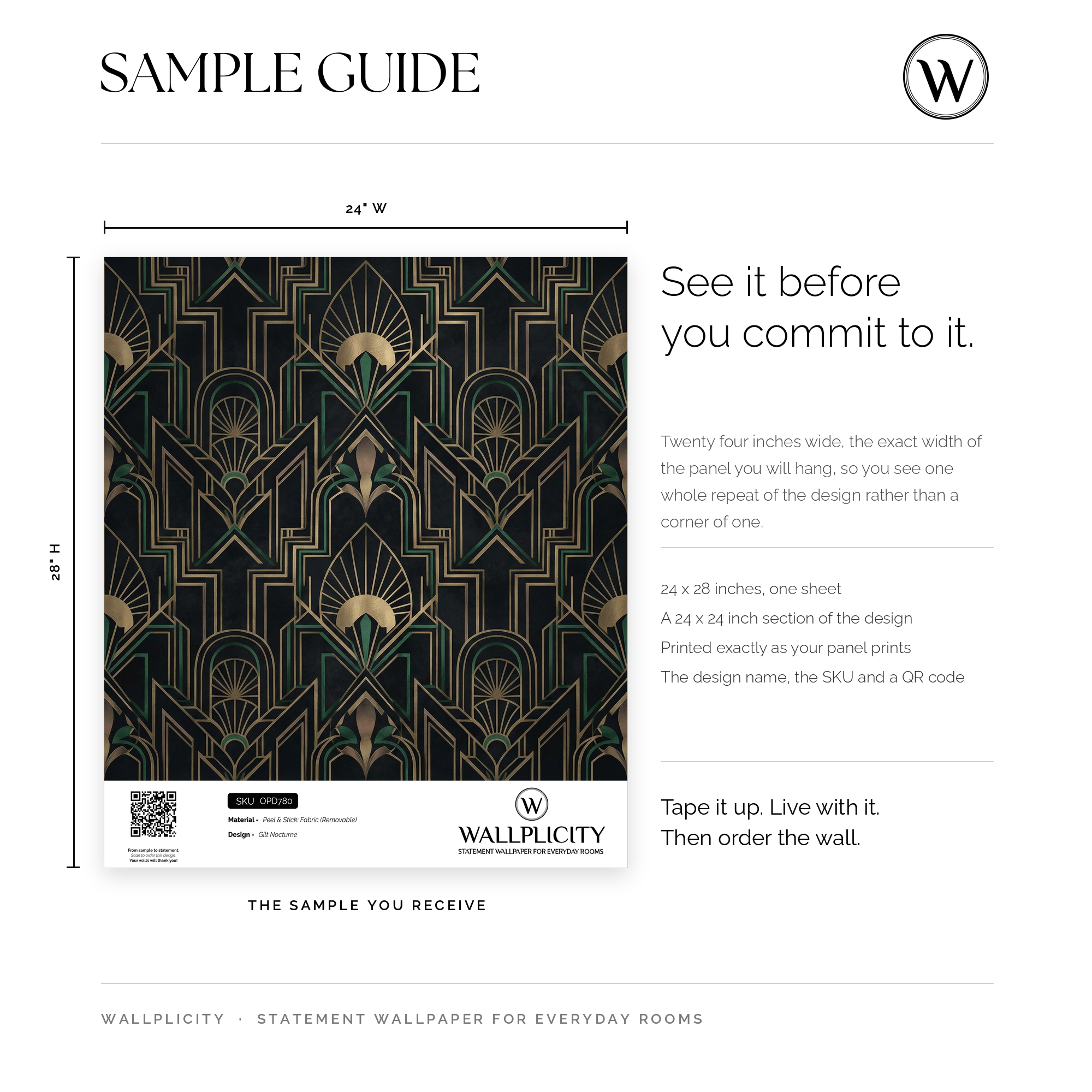 Gilt Nocturne wallpaper sample guide