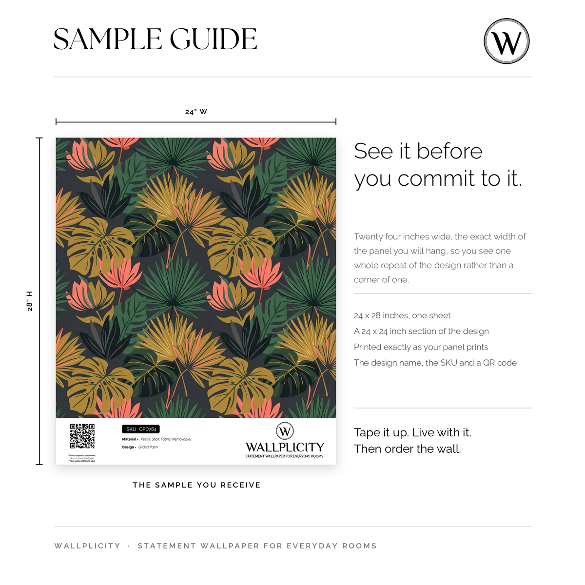 Gilded Palm wallpaper sample guide