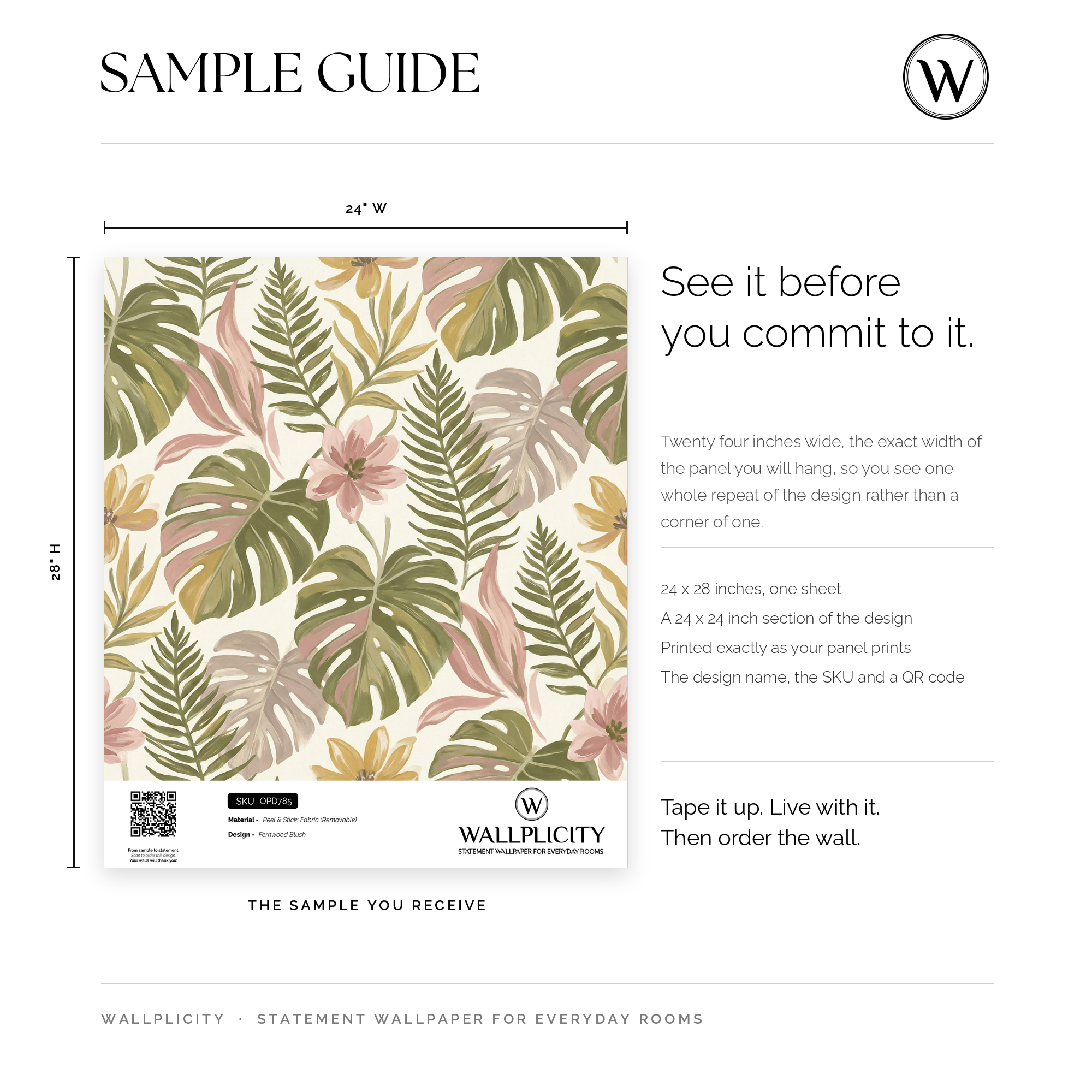 Fernwood Blush wallpaper sample guide