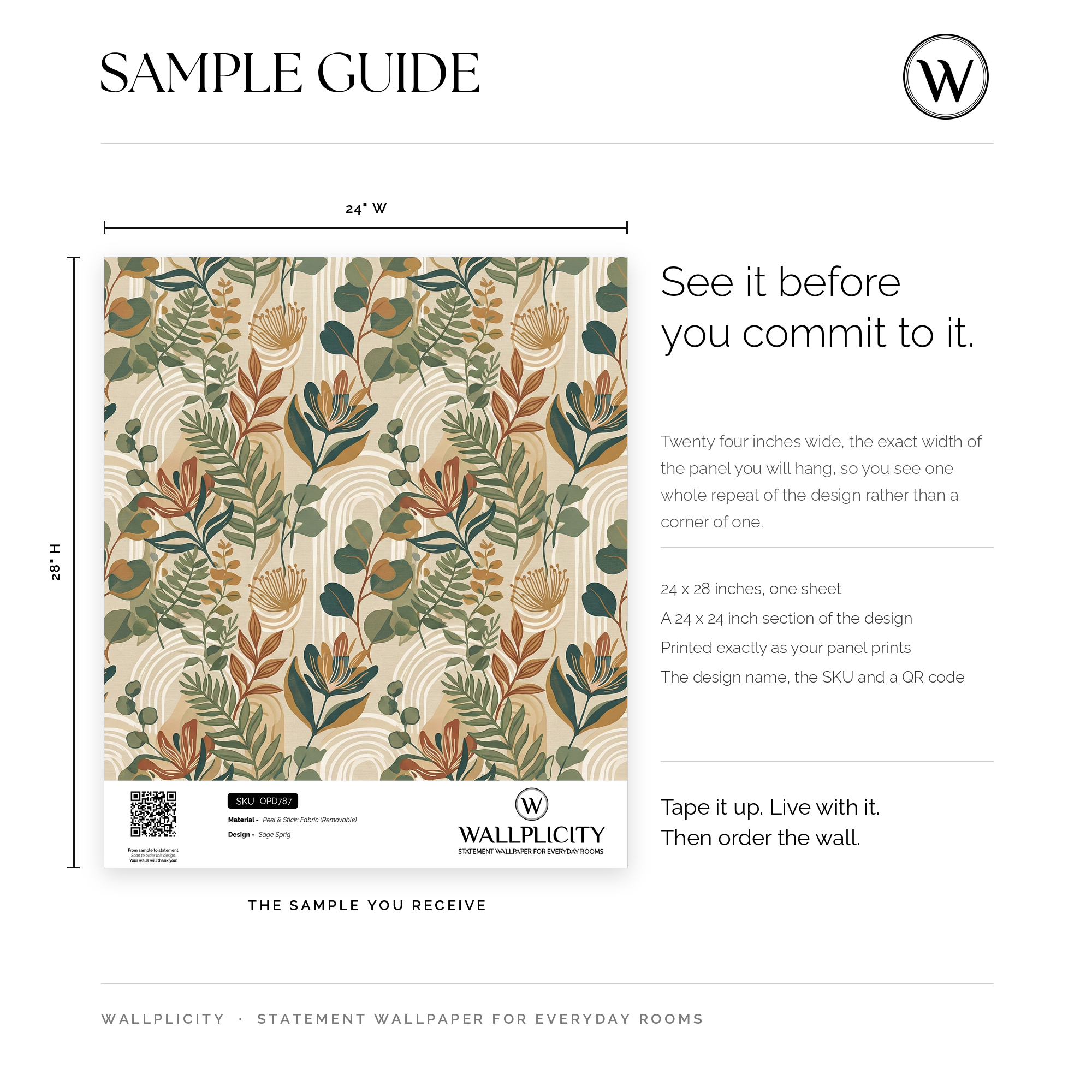 Sage Sprig wallpaper sample guide