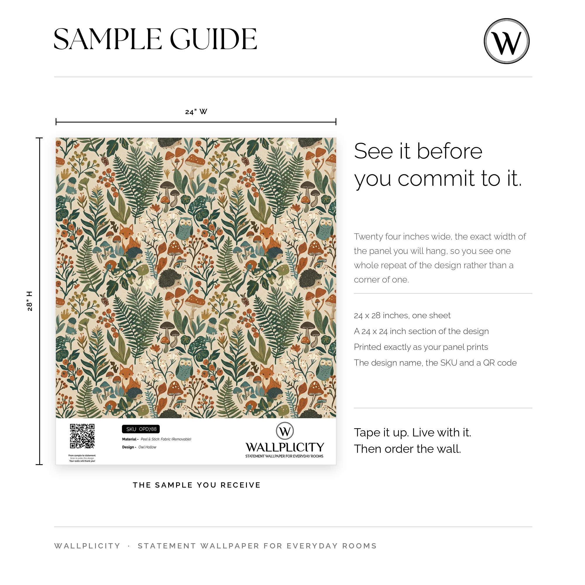 Owl Hollow wallpaper sample guide