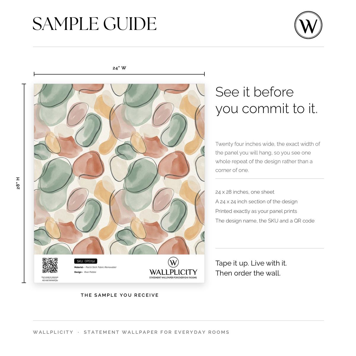 River Pebble wallpaper sample guide