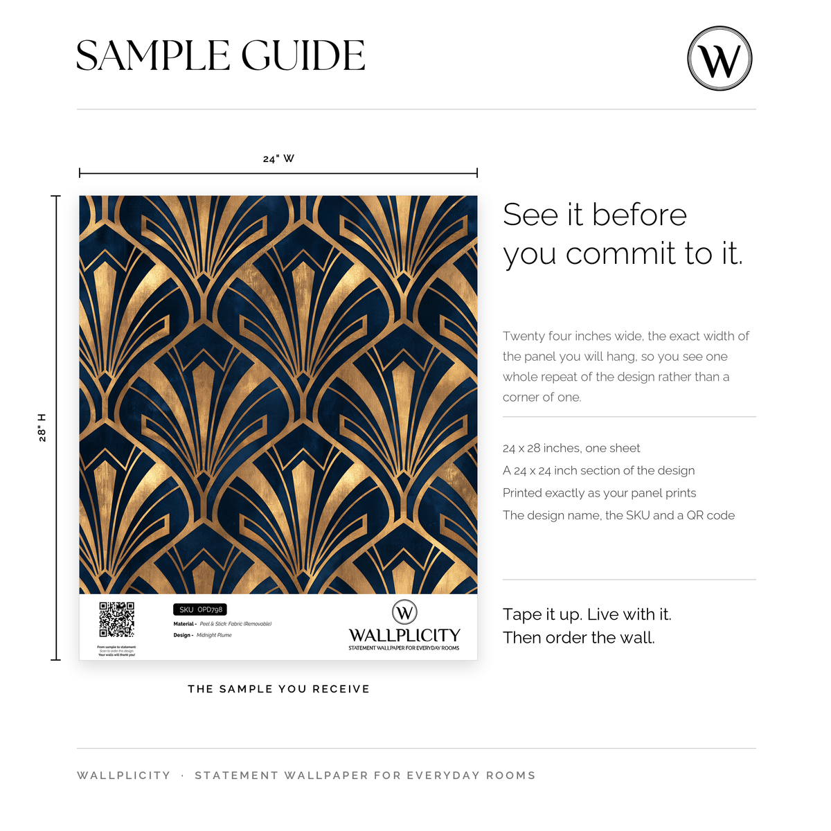 Midnight Plume wallpaper sample guide