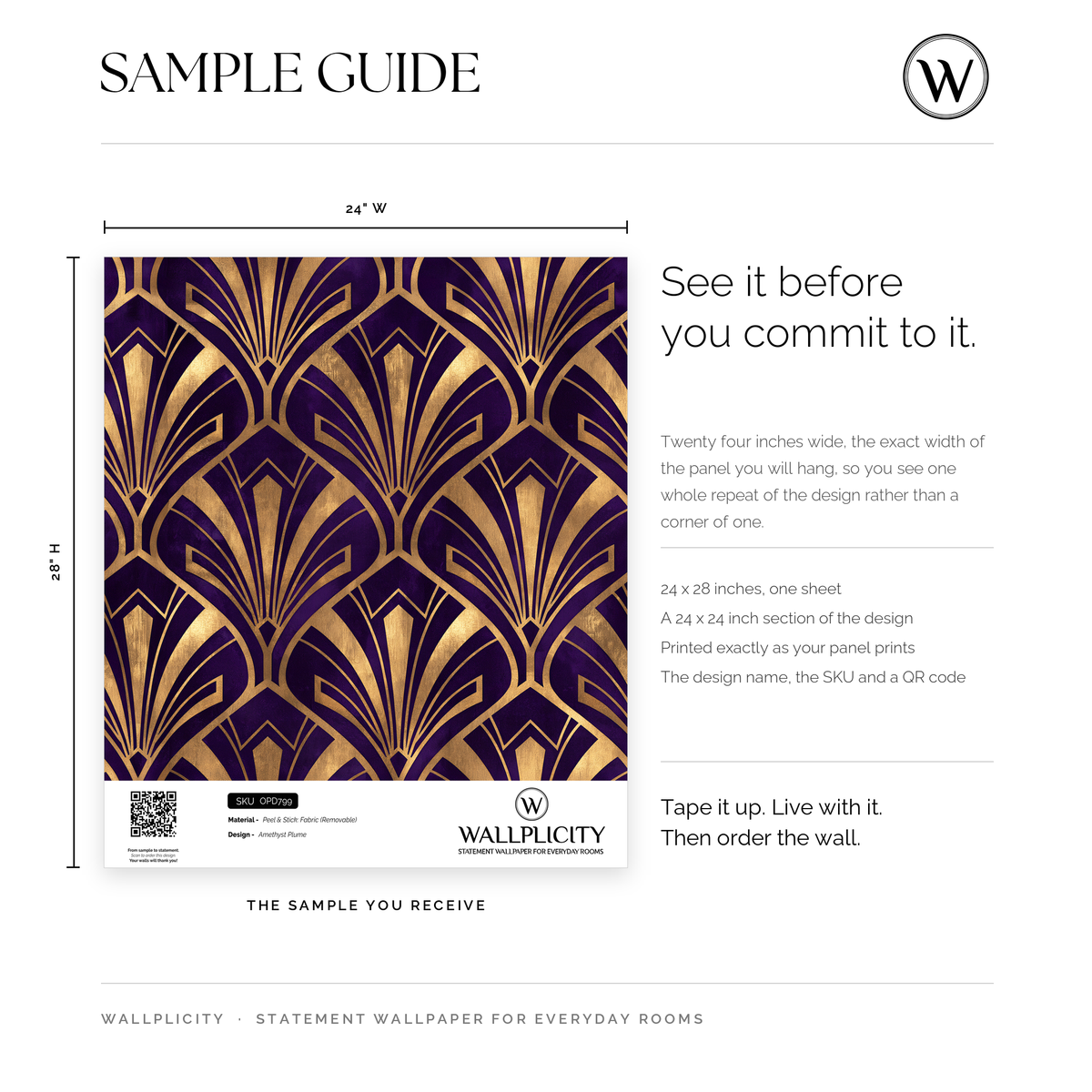 Amethyst Plume wallpaper sample guide